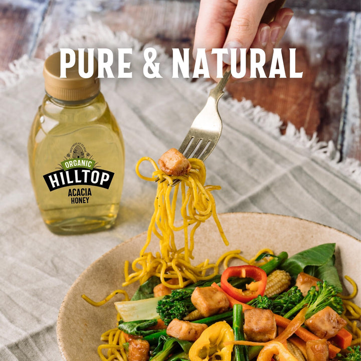 Hilltop Honey - Organic Acacia Honey - Squeezy Bottle - 340g