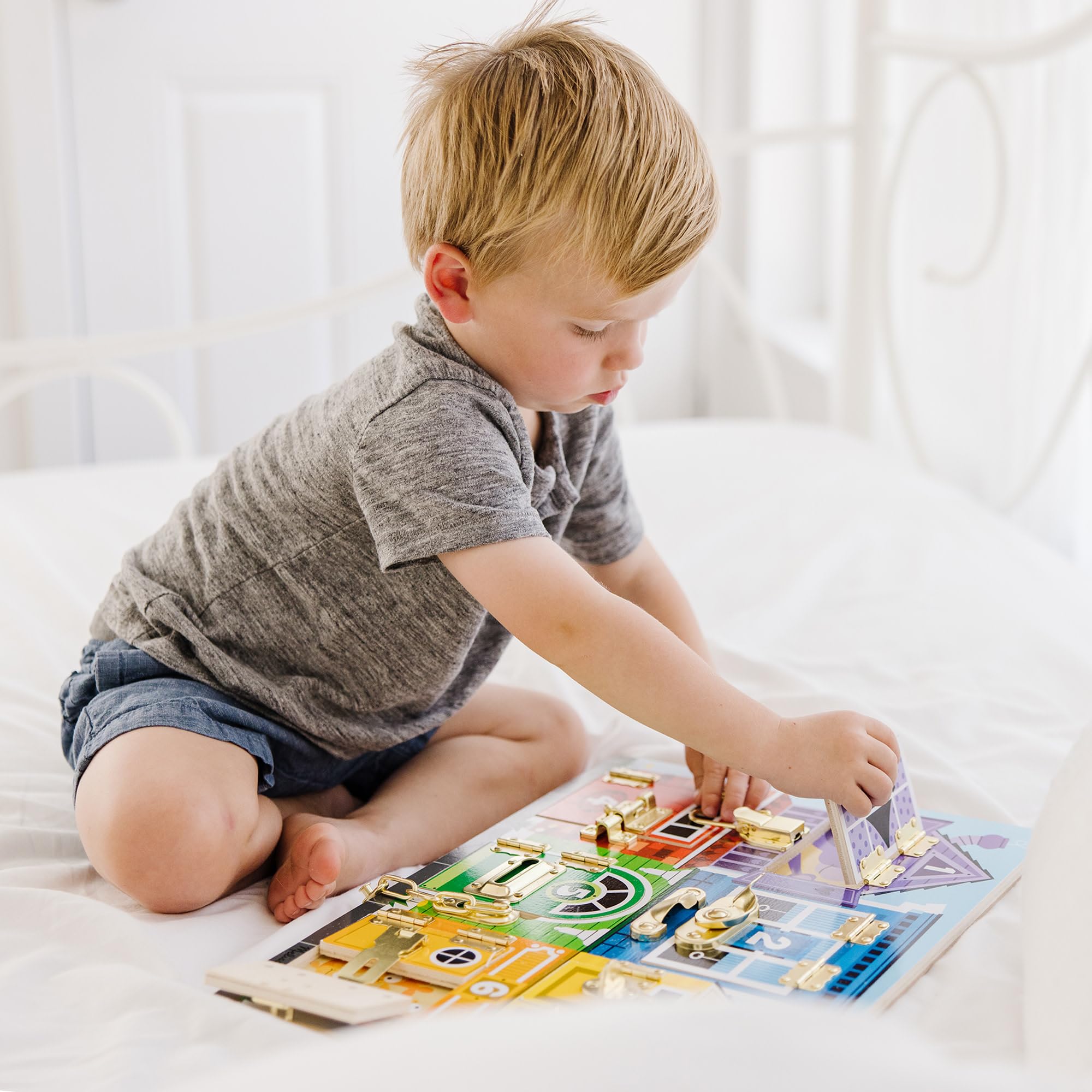 Melissa & Doug Latches Board - Wooden Educational Toy for Ages 3+ 10