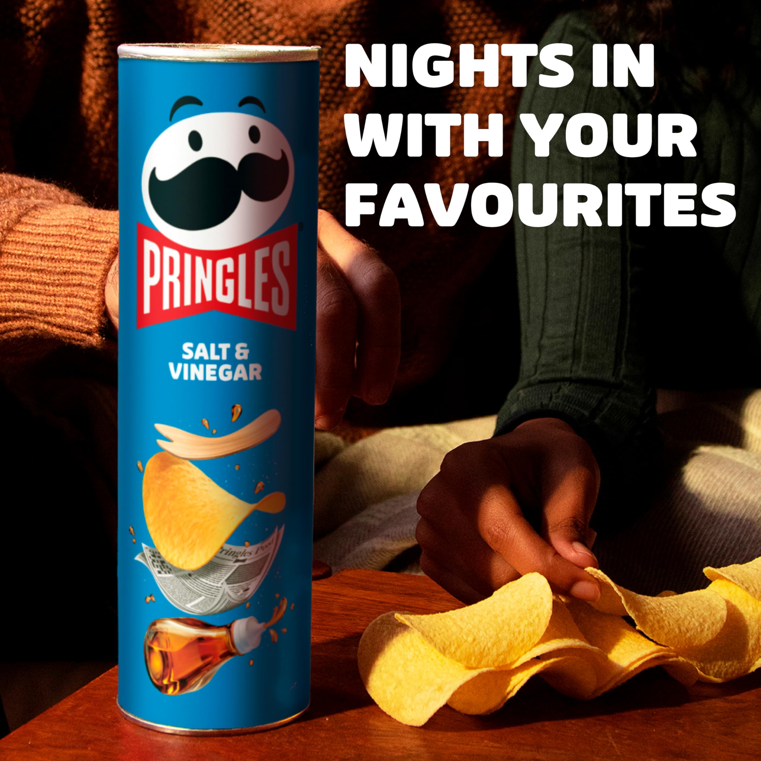 Pringles Salt & Vinegar Crisps - Bold Flavor | Resealable Tin | 185g 2