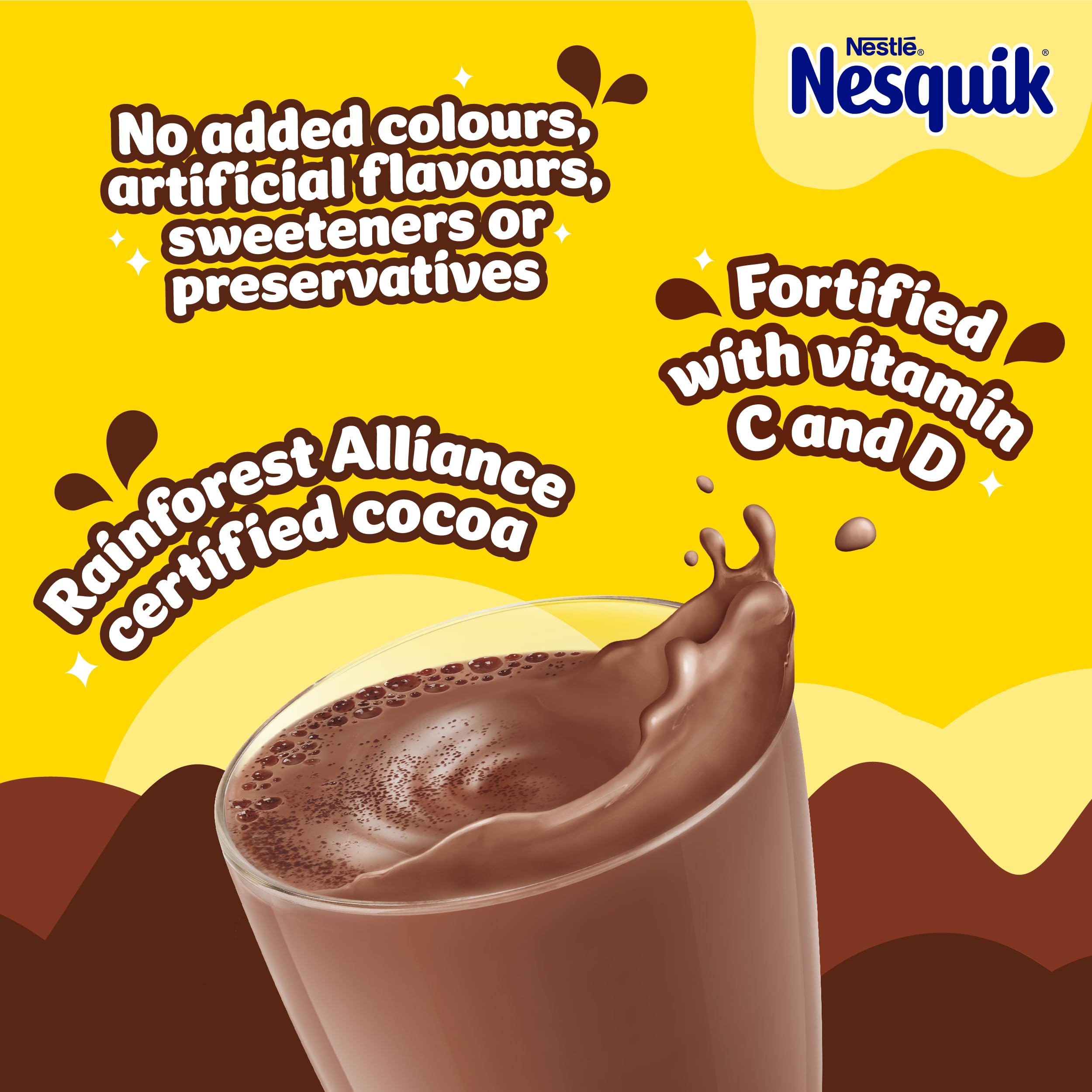 Nesquik Hot Chocolate Powder 400g - Gluten Free, No Artificial Ingredients, Sustainably Sourced Cocoa 7