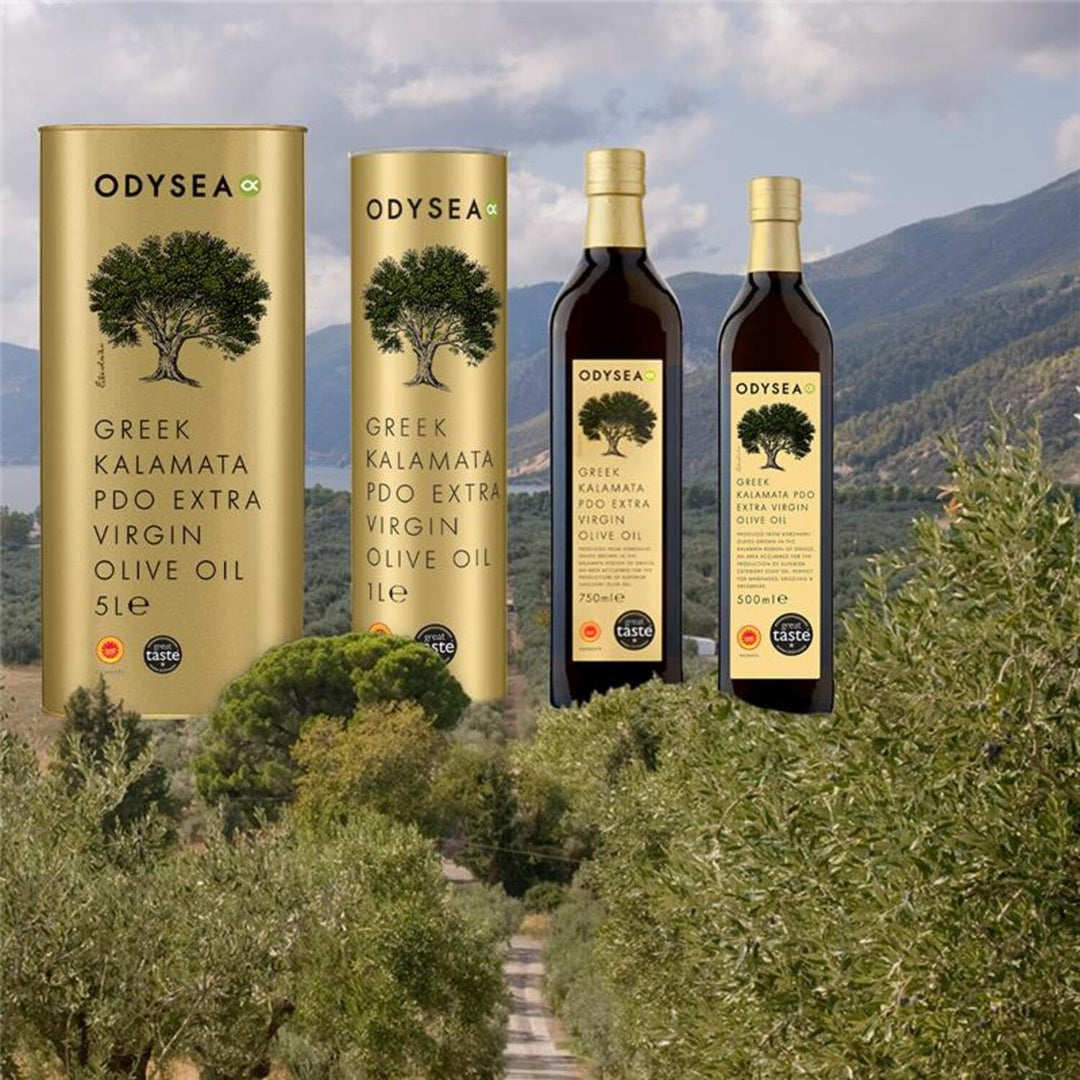 Odysea Greek Kalamata PDO Extra Virgin Olive Oil 1L Round Tin