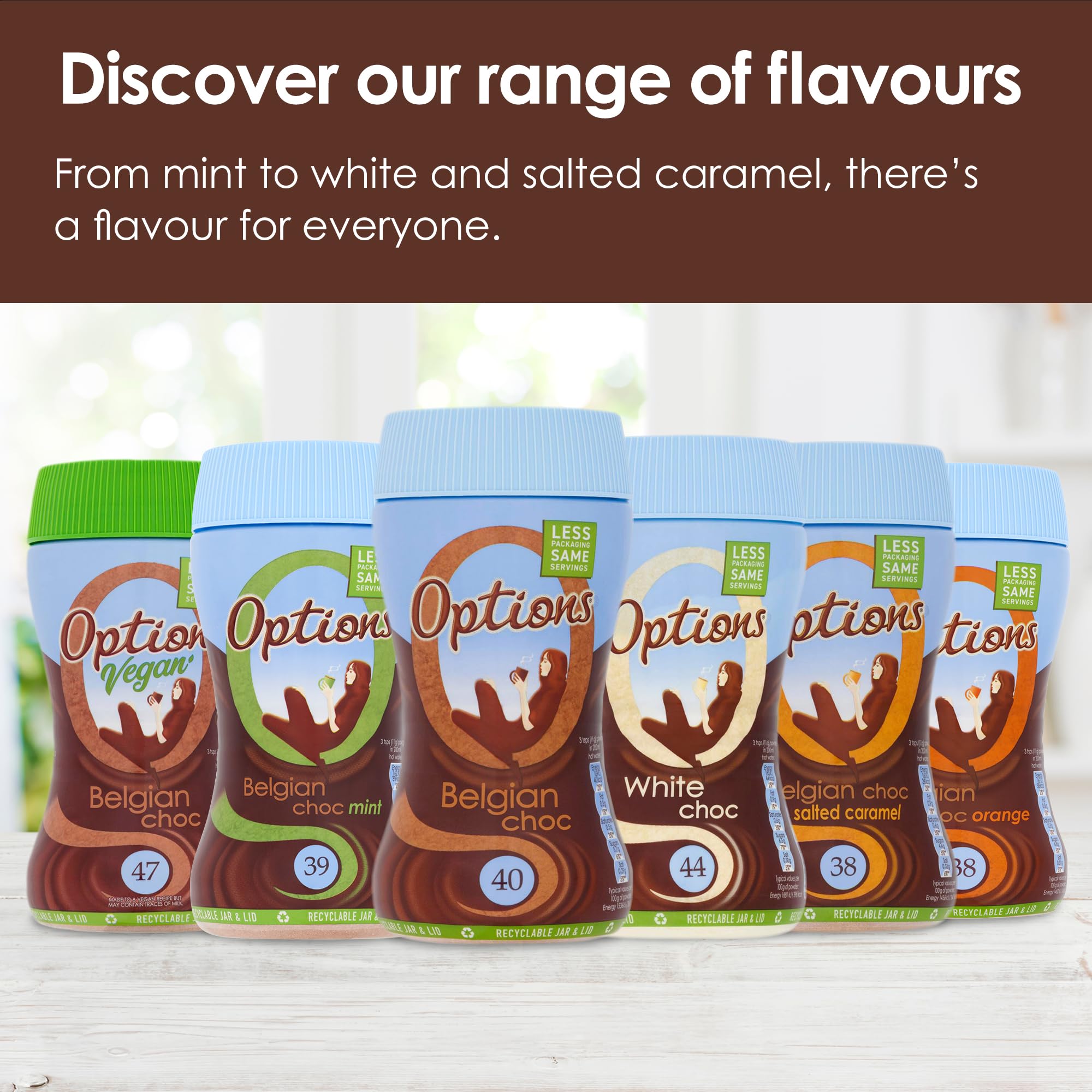 Options Vegan Belgian Hot Chocolate Drink (6 x 200g Jars) 4