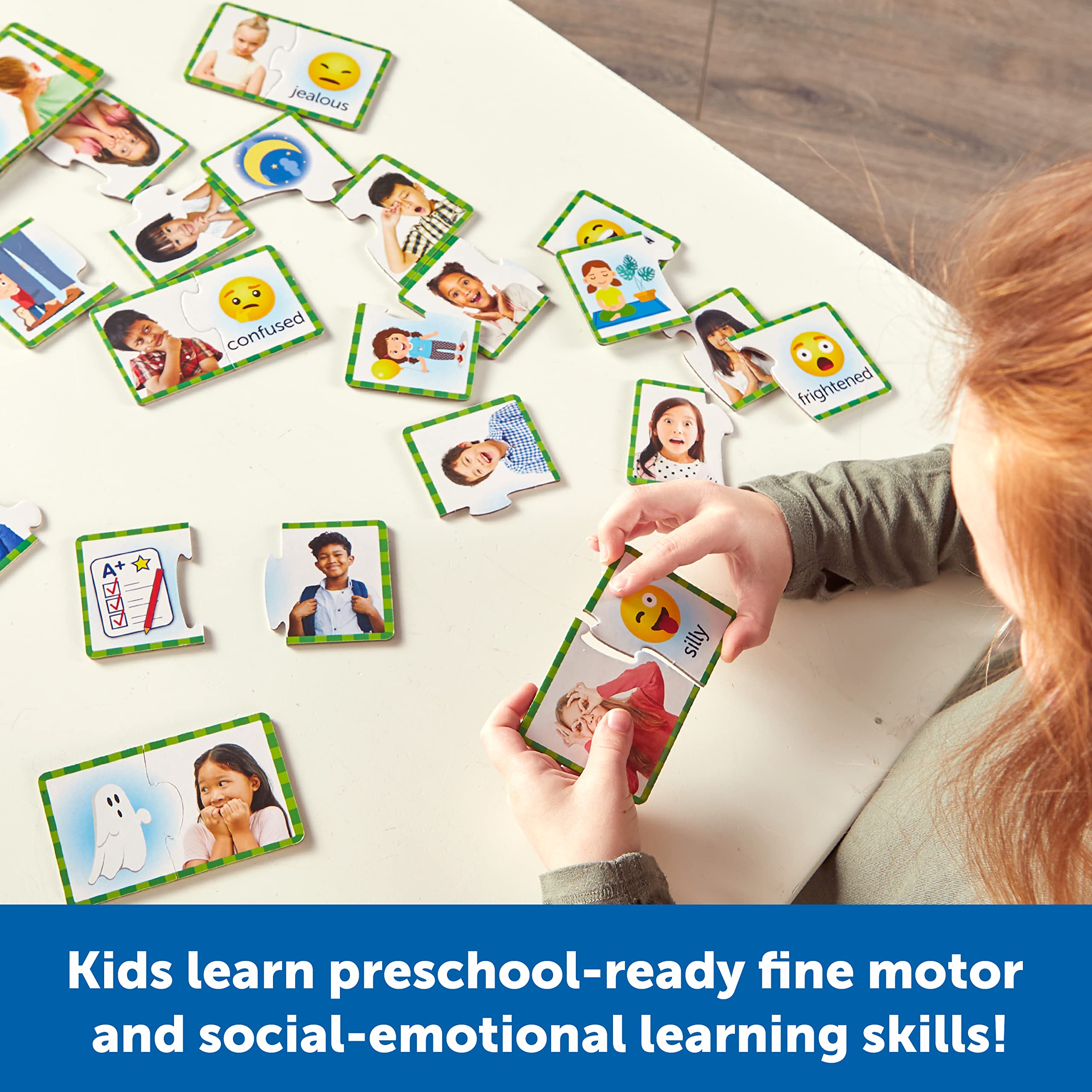 Learning Resources Feelings & Emotions Puzzle Cards - 48-Piece SEL Learning Toy for Ages 3+ 5