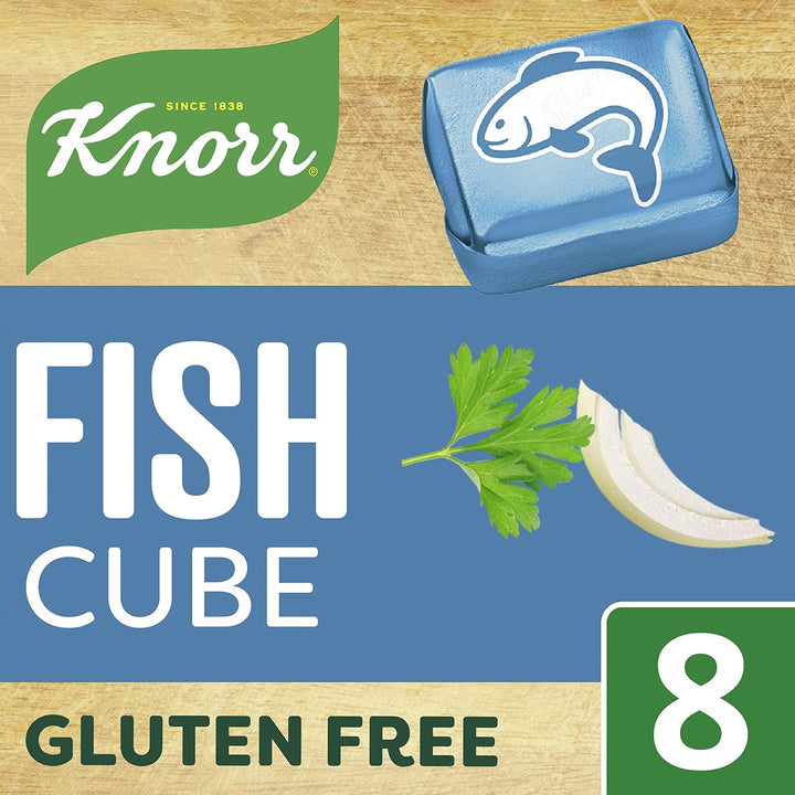 Knorr Fish Stock Cubes Gluten-Free - Authentic Fish Flavour for Soups, Sauces & Paella