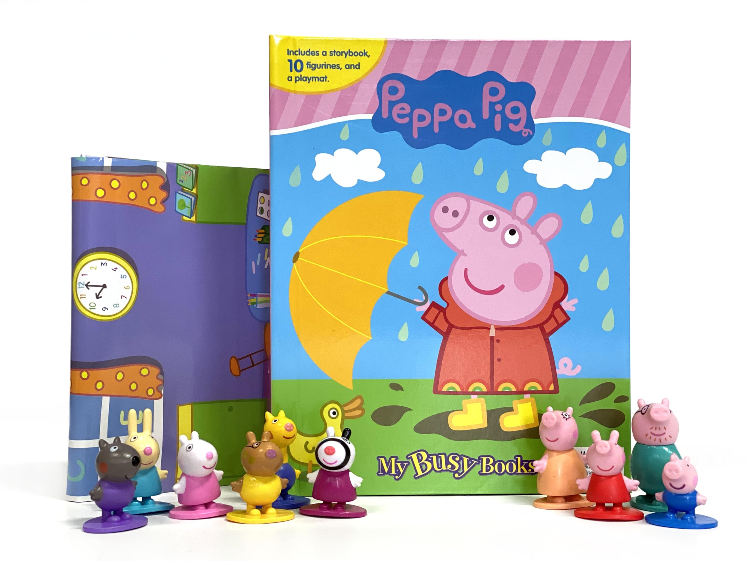 Peppa Pig My Busy Book - Activity Book with Storybook, 10 Figurines, and Playmat | Kids Edition 1