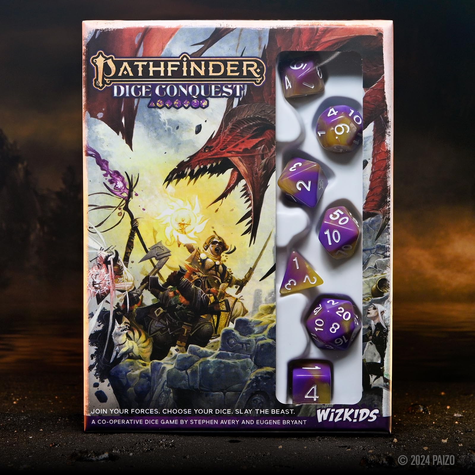 WizKids Pathfinder Dice Conquest Card Game | Solo or Co-op for up to 4 Players | Includes 7 Polyhedral Dice 5