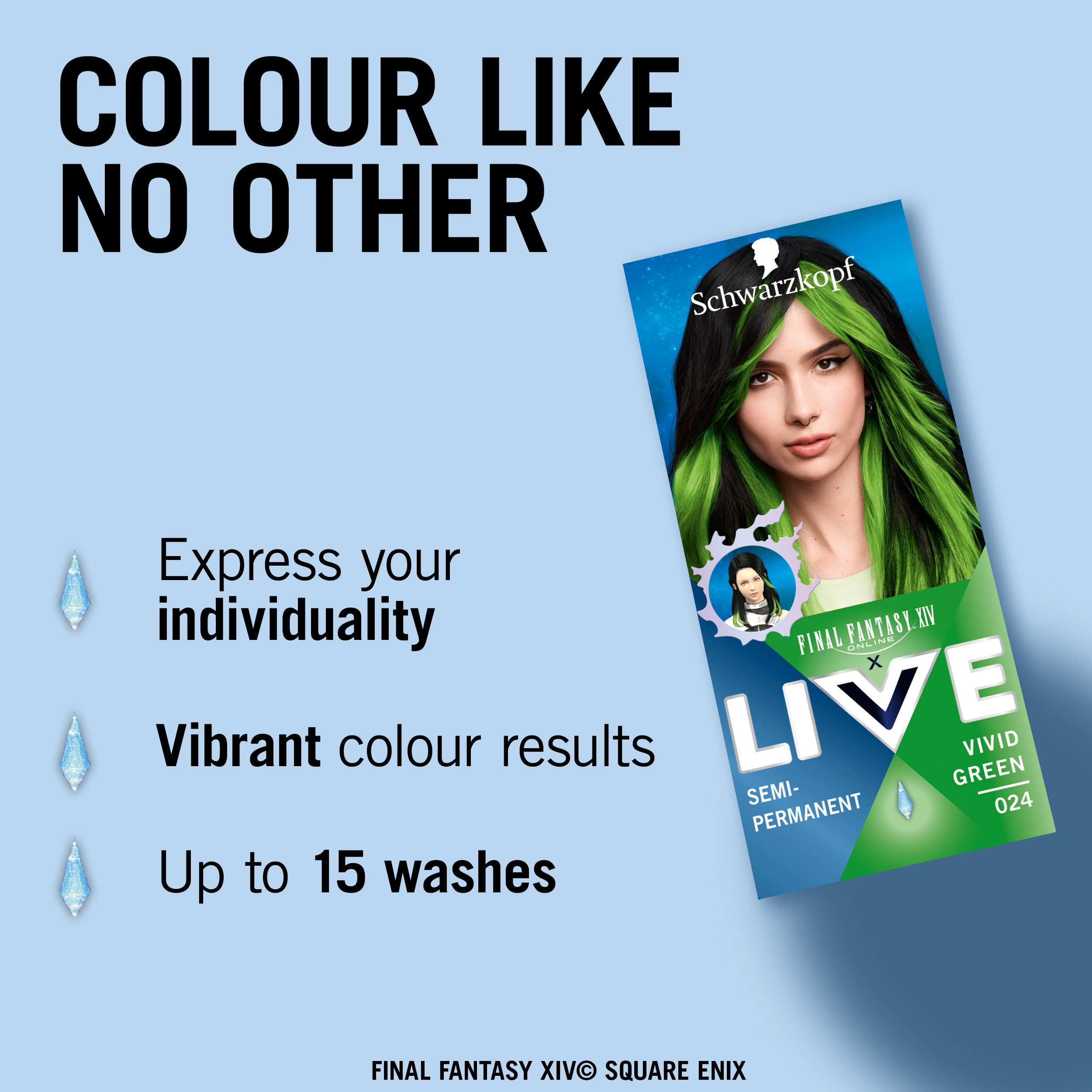 Schwarzkopf LIVE Ultra Brights or Pastels Vivid Green 024 - Semi-Permanent Hair Dye with Conditioner (50ml) 4