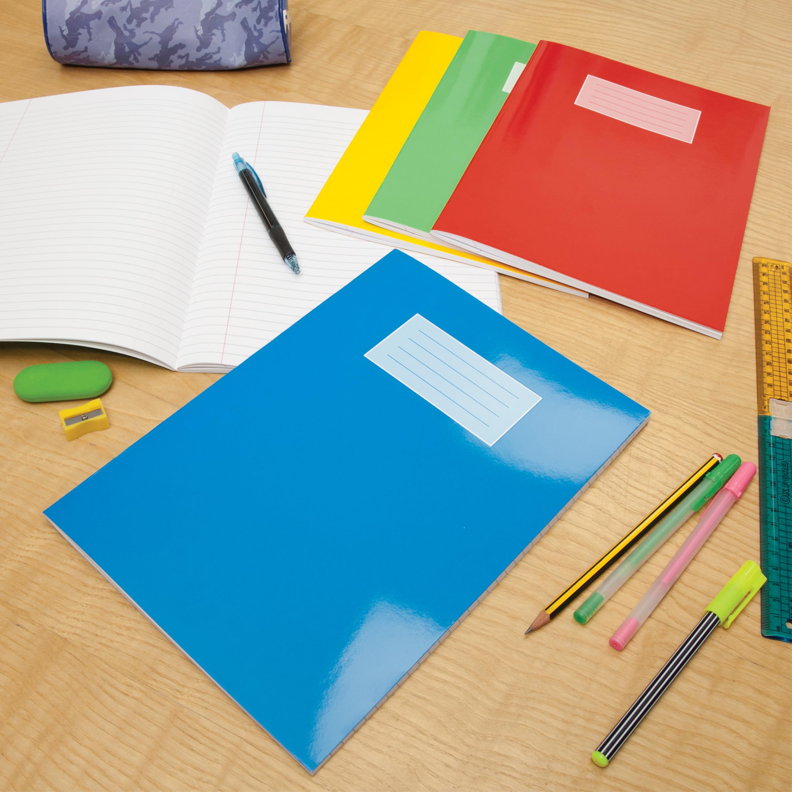 Oxford A4 Composition Notebooks - 80 Pages, 8mm Ruled with Margin | Pack of 5 Assorted Colours 4