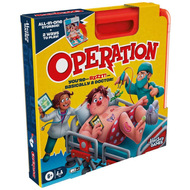 Hasbro Gaming Operation Electronic Board Game with All-in-One Carrying Case
