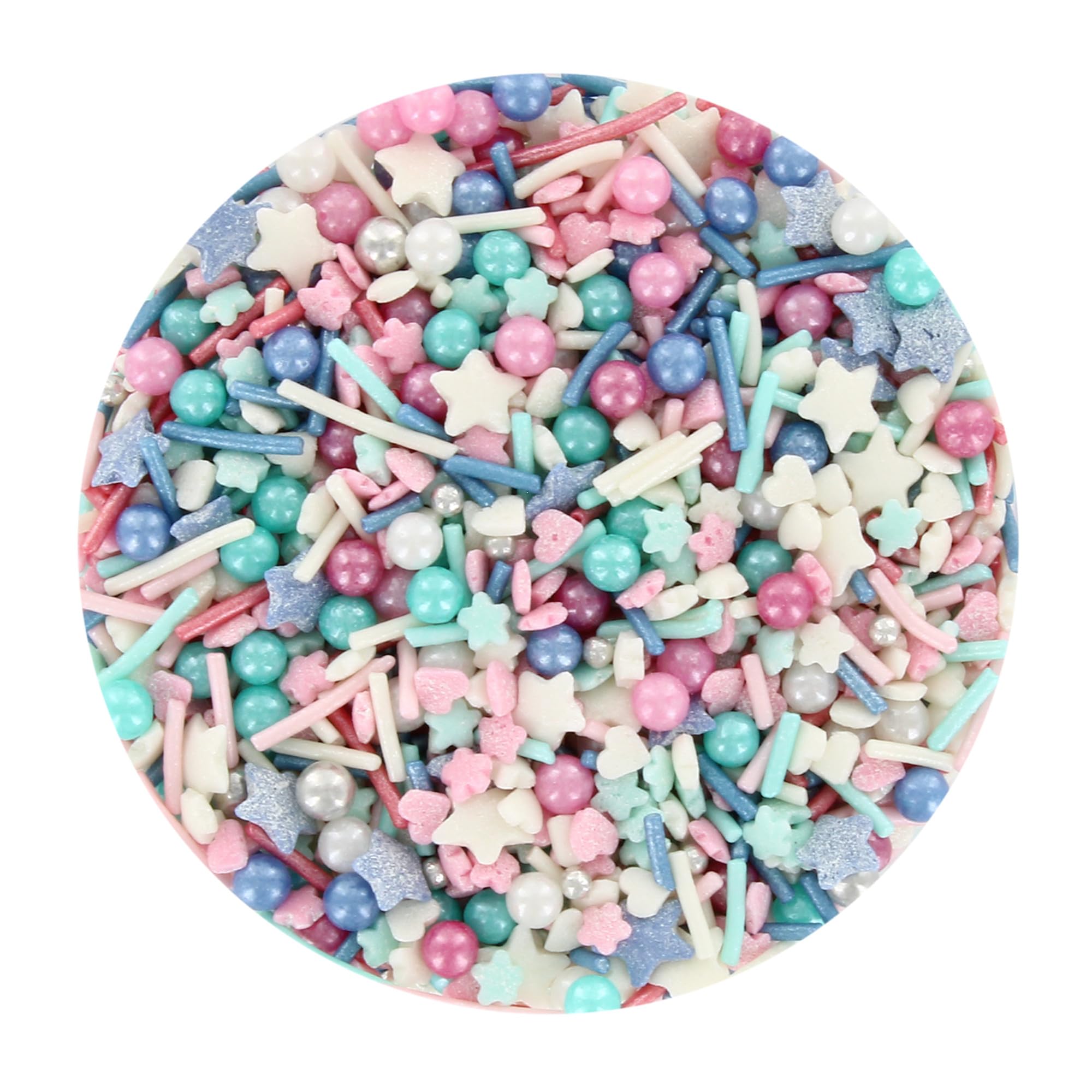 Baked with Love - Party Fun Sprinkles Mix | Blue, Pink & White Edible Cake Decorations | 90g Resealable Bottle 7