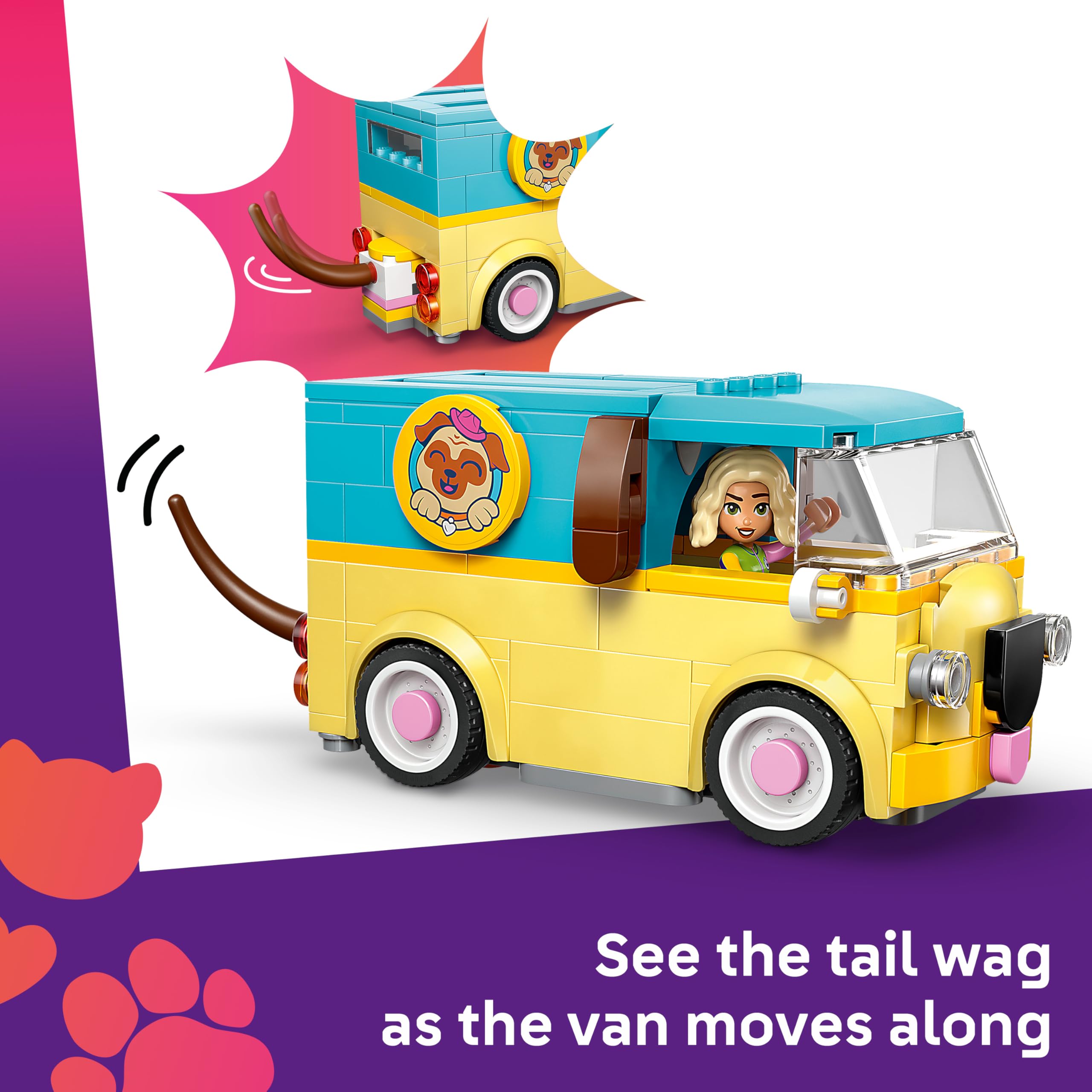 LEGO Friends Pet Accessories Van 42678 - Pug-Themed Toy Playset w/ 2 Mini Dolls & 3 Animals | Ages 6+ 3