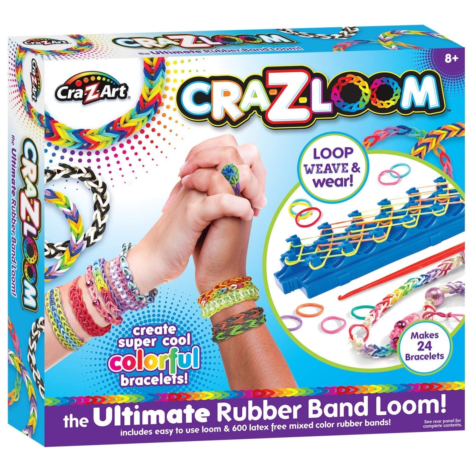 CRA-Z-ART Cra-Z-Loom Ultimate Rubber Band Loom Kit | Makes 24 Designs | 600+ Bands | Ages 8+ 1