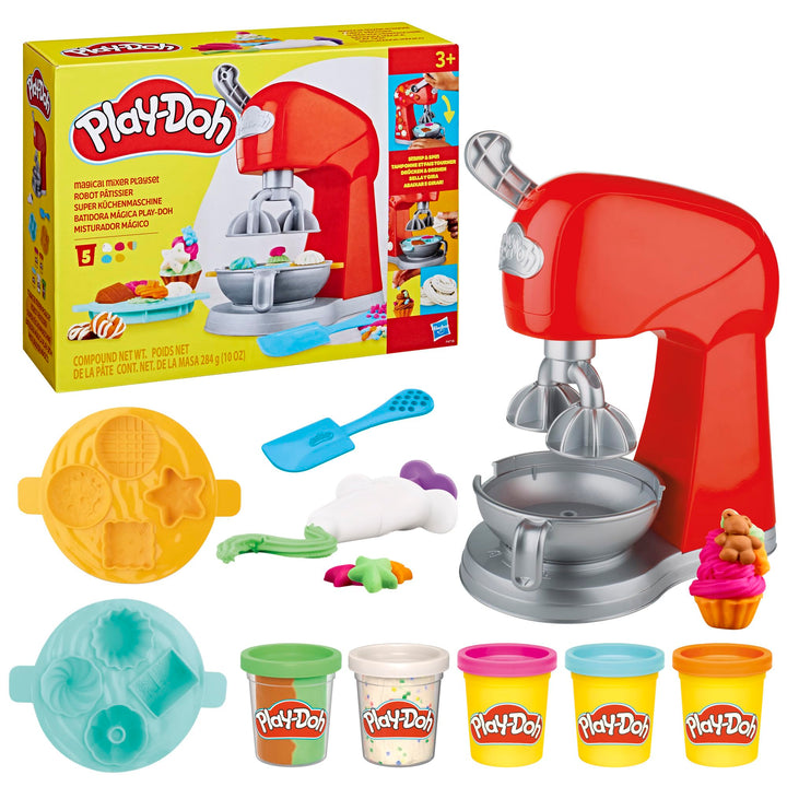 Play-Doh Kitchen Creations Magical Mixer Playset - Toy Mixer with 5 Cans of Play-Doh for Kids 3+