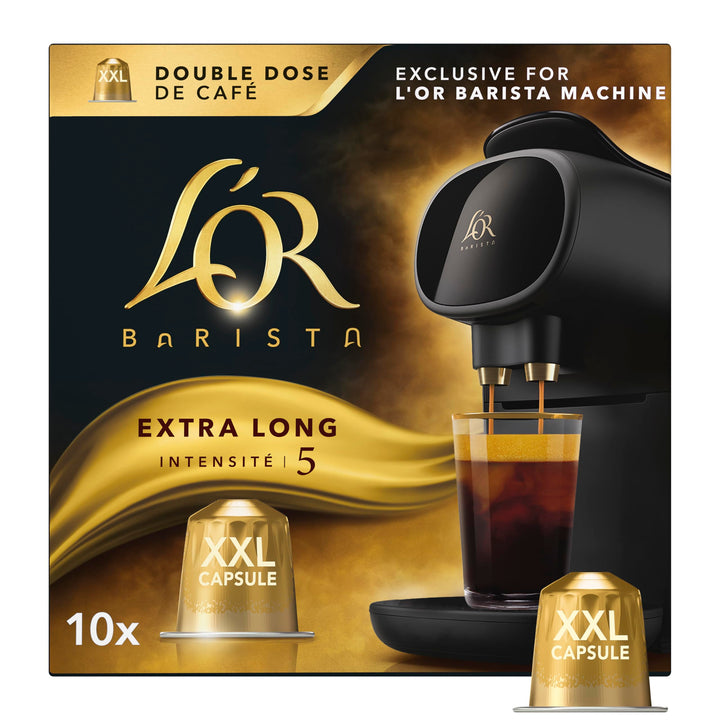 L'OR Barista Extra Long XXL Coffee Pods Intensity 5 (5 x 10 Pack, 50 Total)