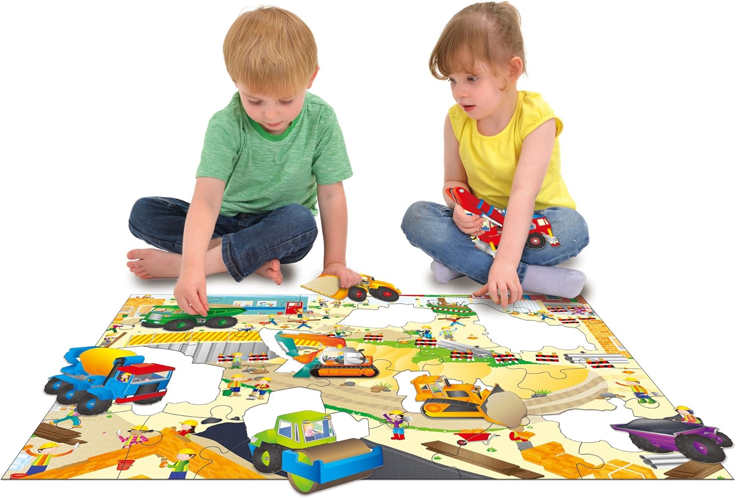 Galt Toys Giant Floor Puzzle - Construction Site, 30-Piece Educational Puzzle for Kids Ages 3-6 5