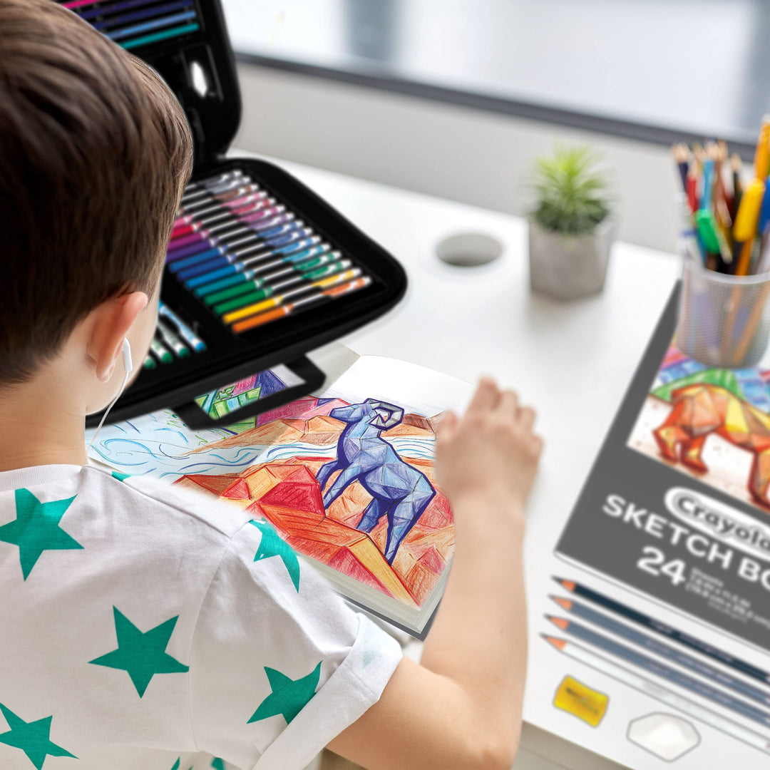 Crayola - Sketch & Color Art Kit 70+ Piece Set with Sketchbook