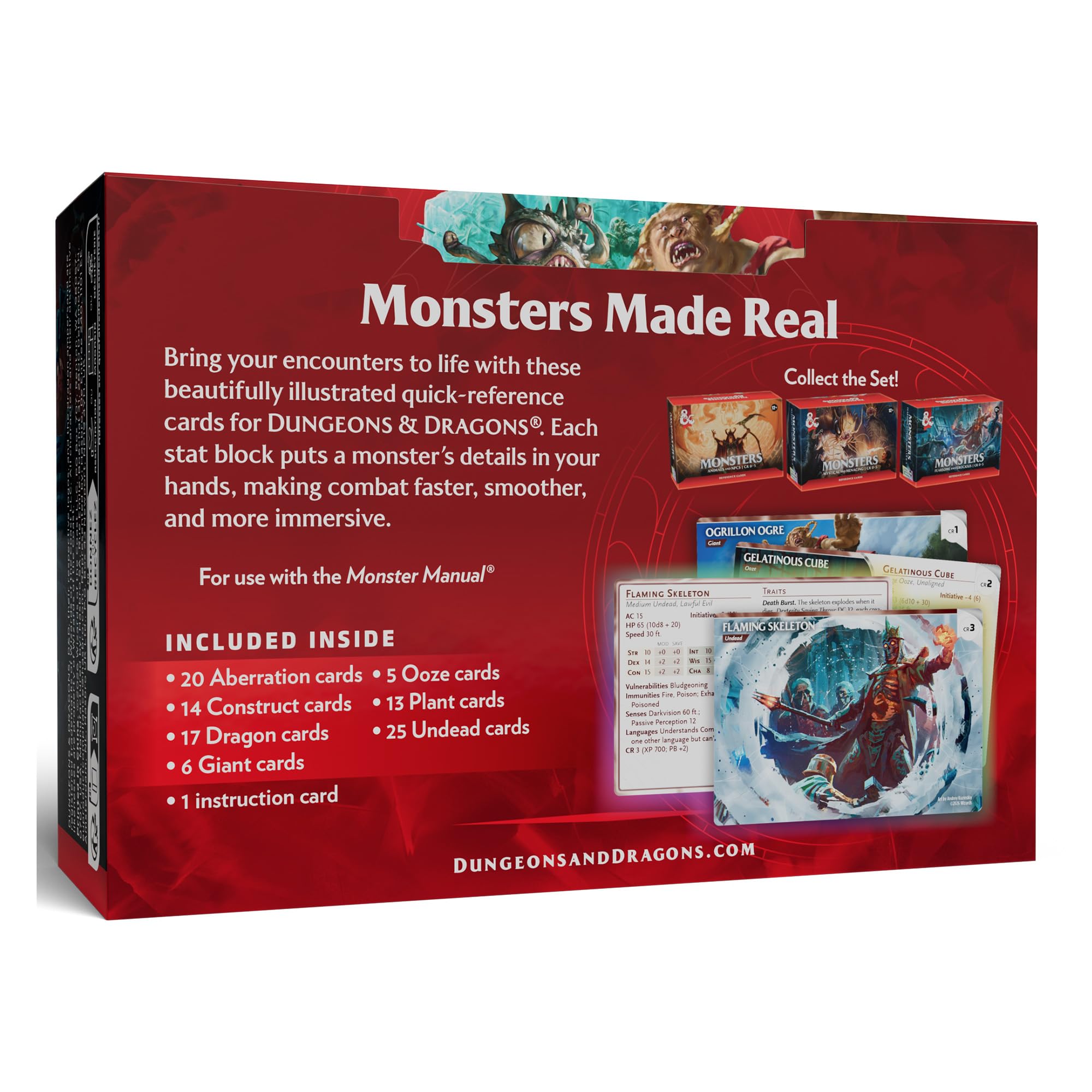 Dungeons & Dragons Reference Cards - Monsters (Fearsome and Ferocious) | 101 Cards | English