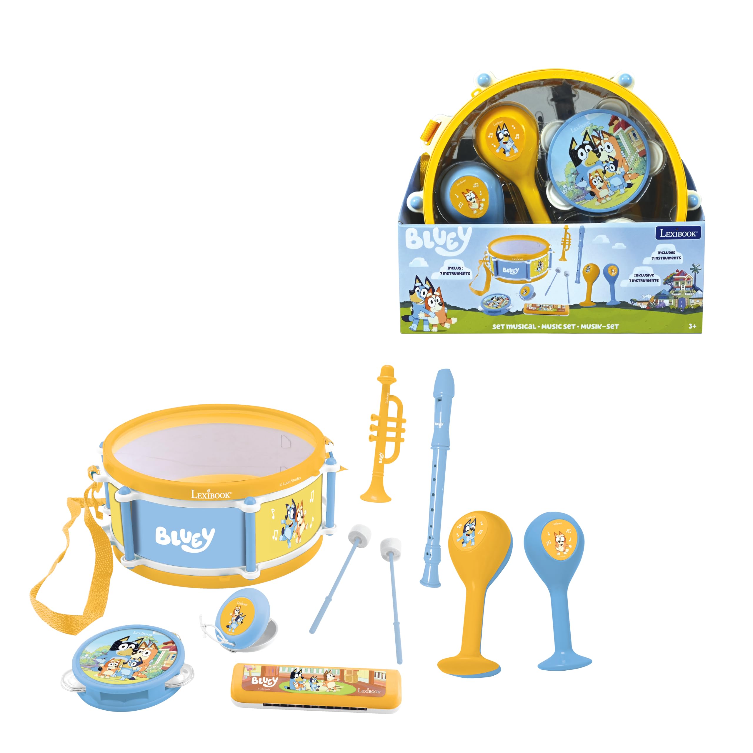 Lexibook Bluey 7-Piece Musical Instrument Set - Blue/Yellow