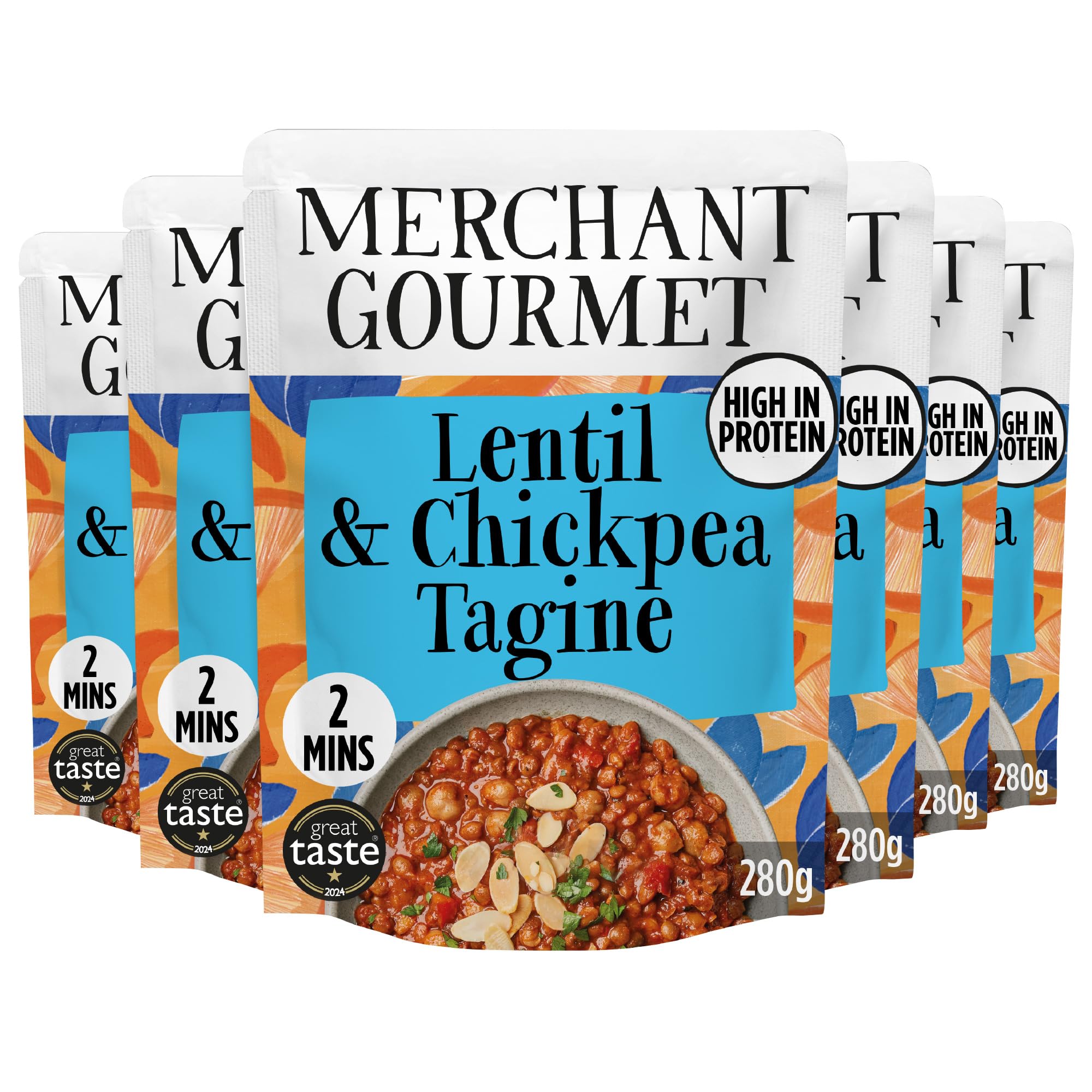 Merchant Gourmet Lentil & Chickpea Tagine with Ras El Hanout - High Protein & Fibre | 6 x 280g Pouches
