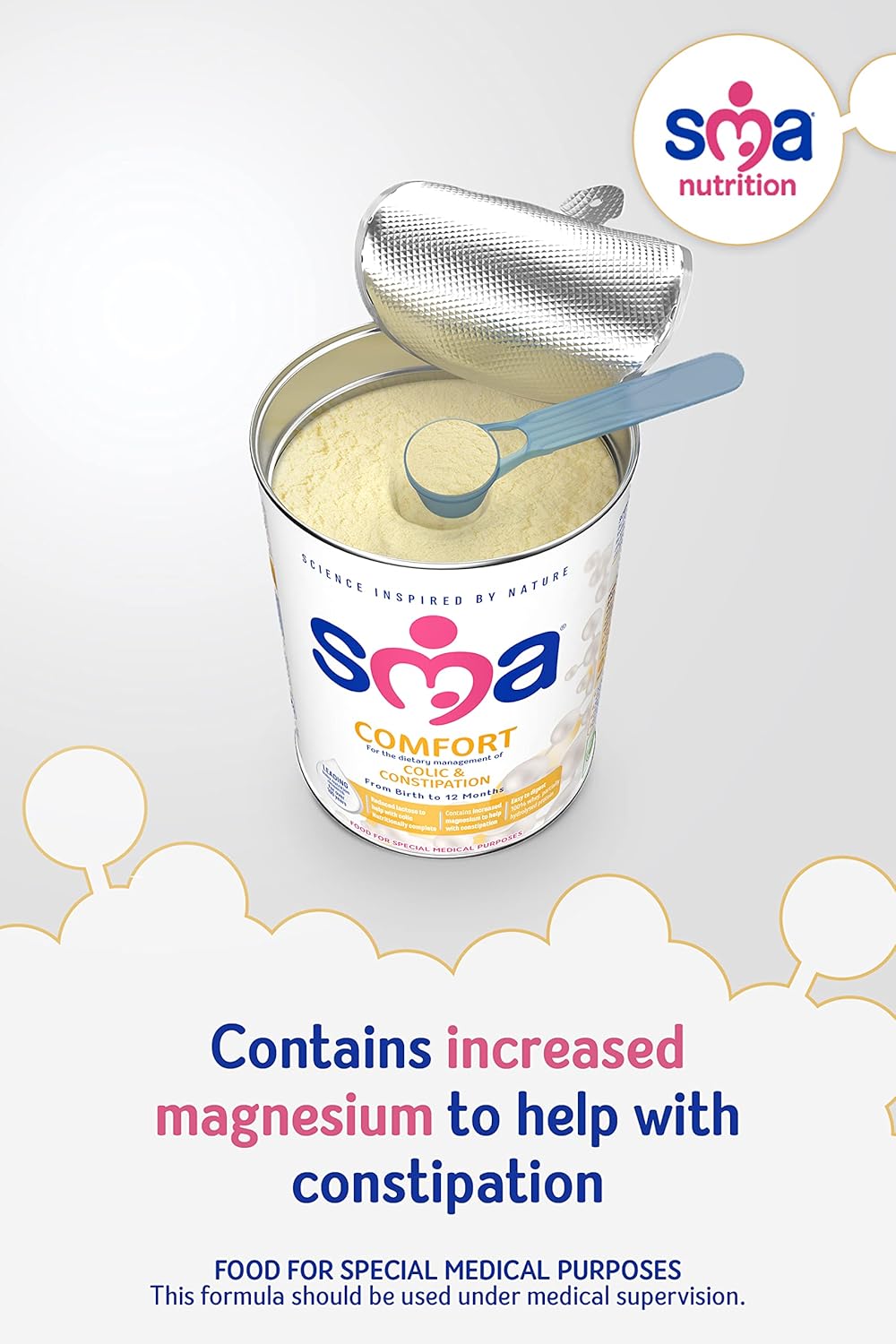 SMA Comfort Baby Milk Powder Formula, 800g - For Colic and Constipation Relief