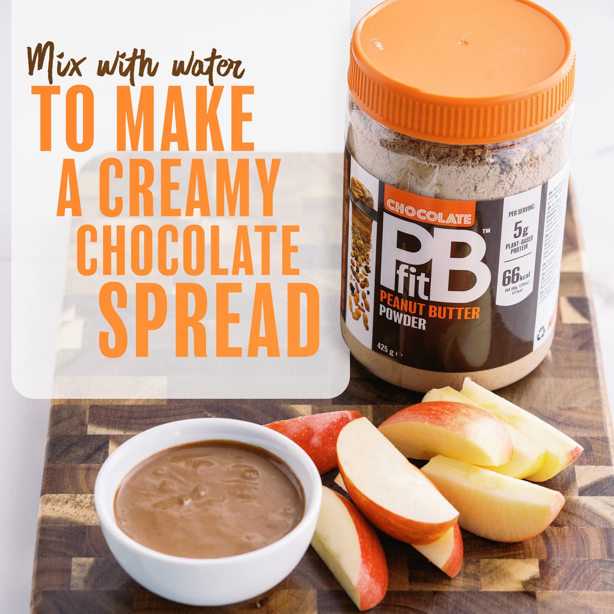 PBfit Chocolate Peanut Butter Powder - 88% Less Fat, 5g Protein | 425g 4