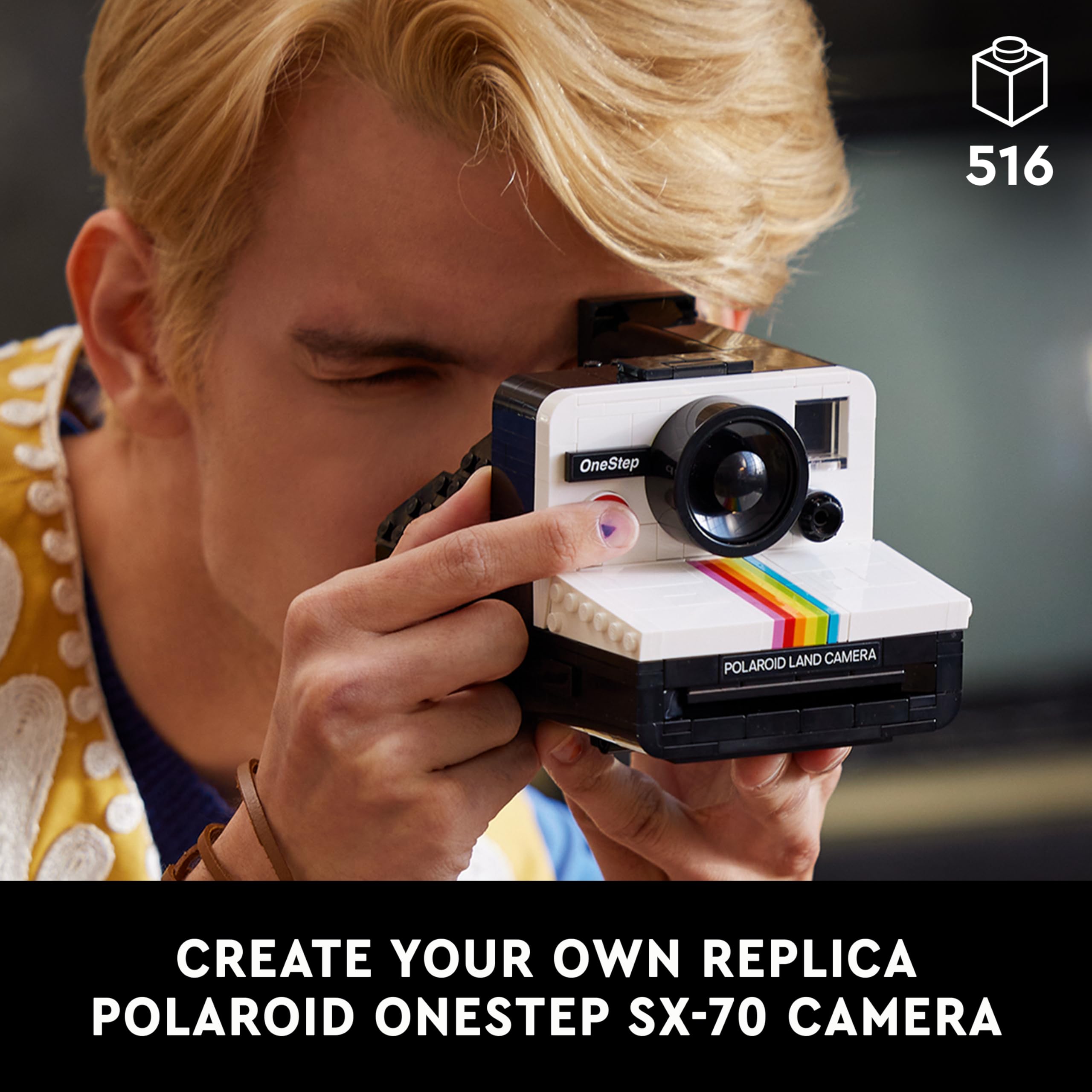 LEGO Ideas Polaroid OneStep SX-70 Camera Building Set 21345 | 516 Pieces | Age 18+ 2