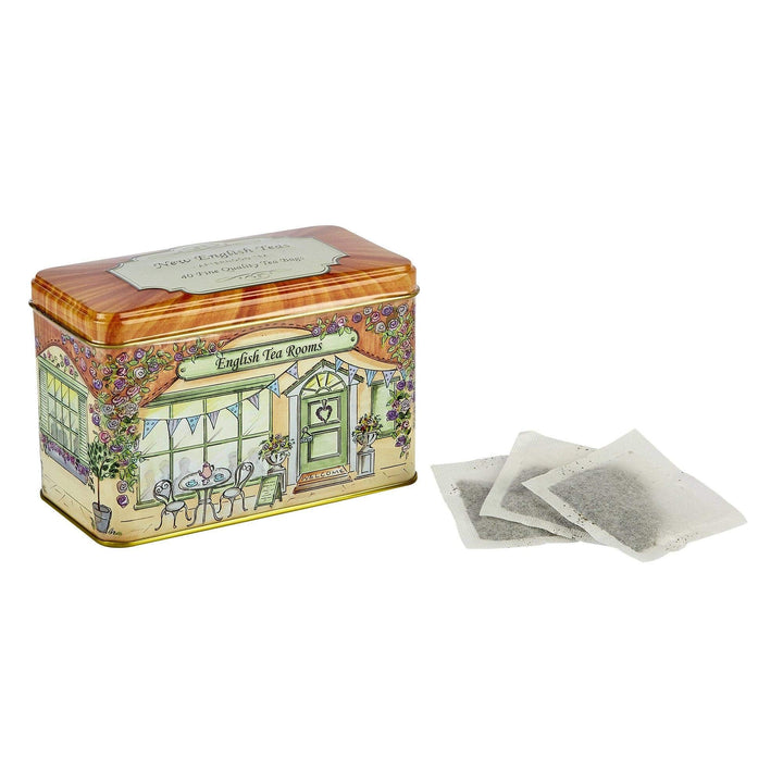 New English Teas Traditional English Tea Room Caddy with 40 Afternoon Teabags