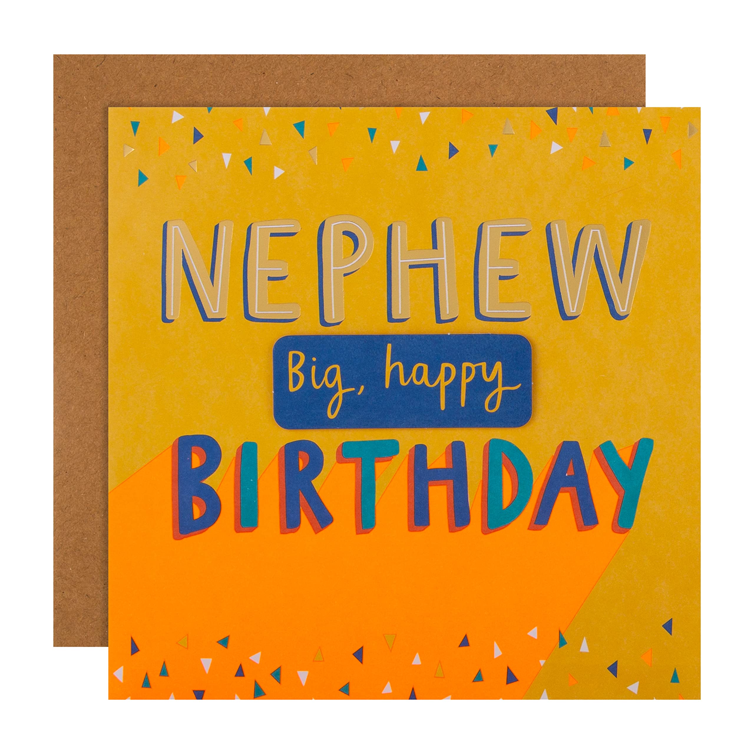 Hallmark Birthday Card for Nephew - 3D Effect, Neon Inks, Gold Foil | 16cm x 16cm 1
