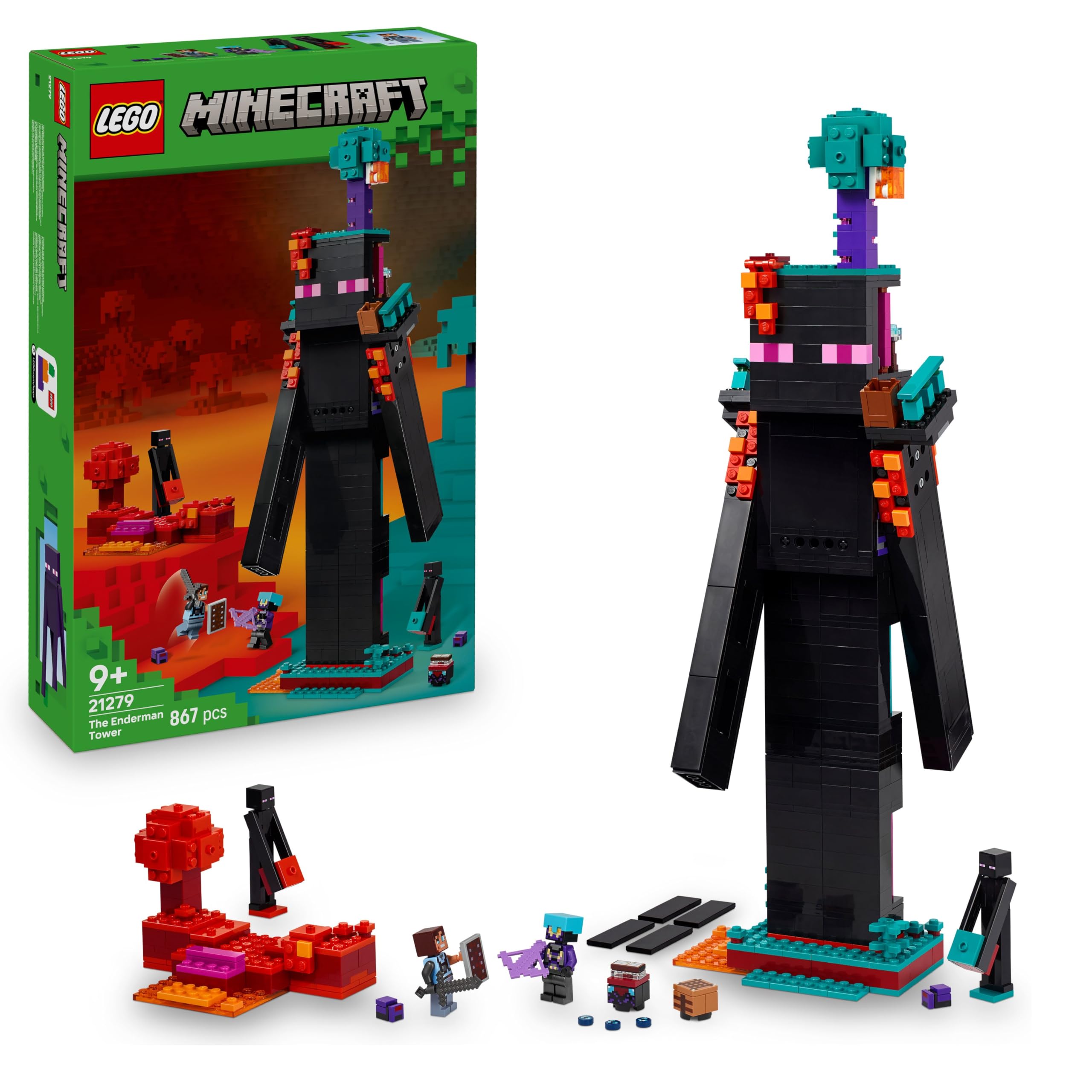 LEGO Minecraft The Enderman Tower 21279 - 2-in-1 Modular Rebuild | Ages 9+ 1