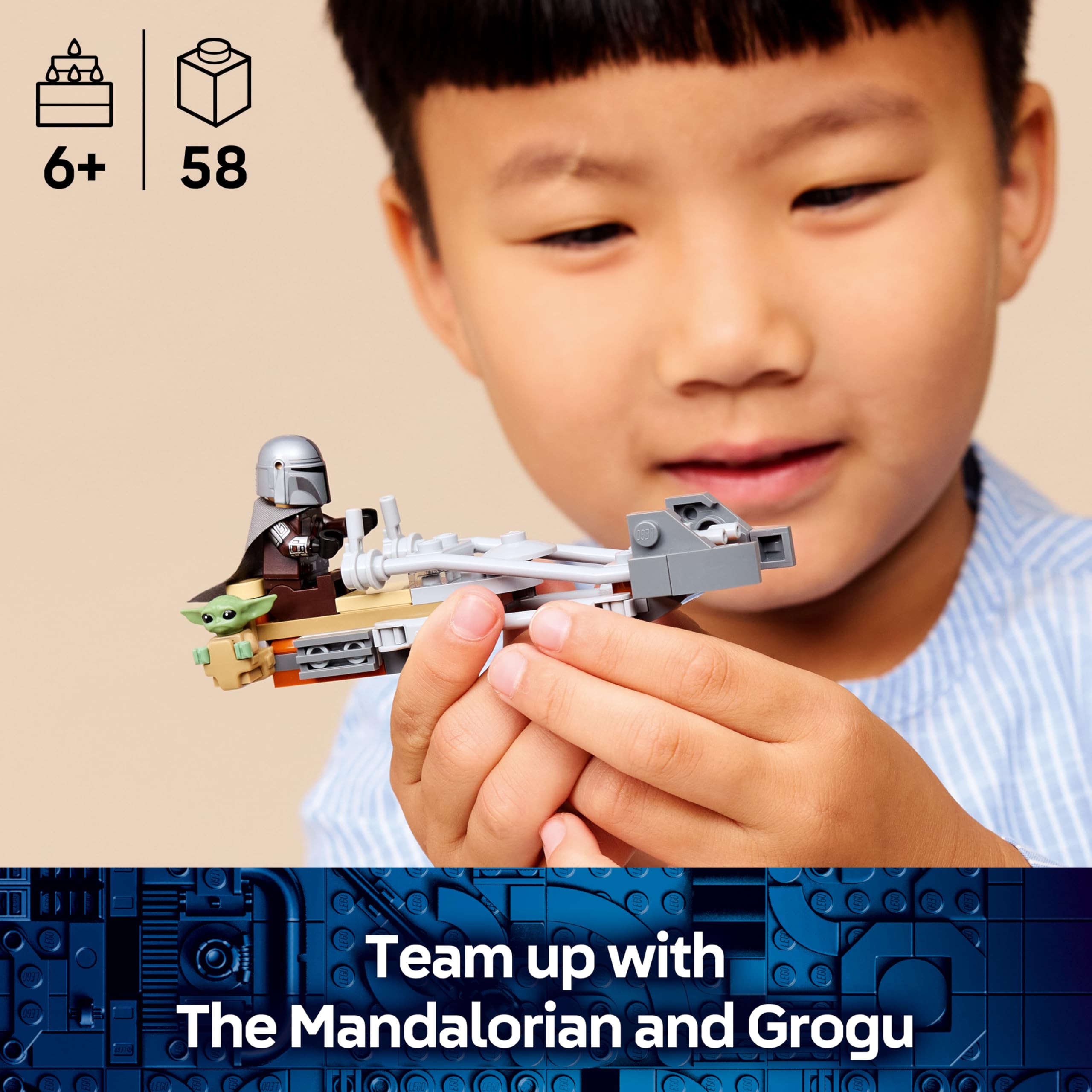 LEGO Star Wars 75436 The Mandalorian & Grogu's Speeder Bike Building Set | Ages 6+ 2