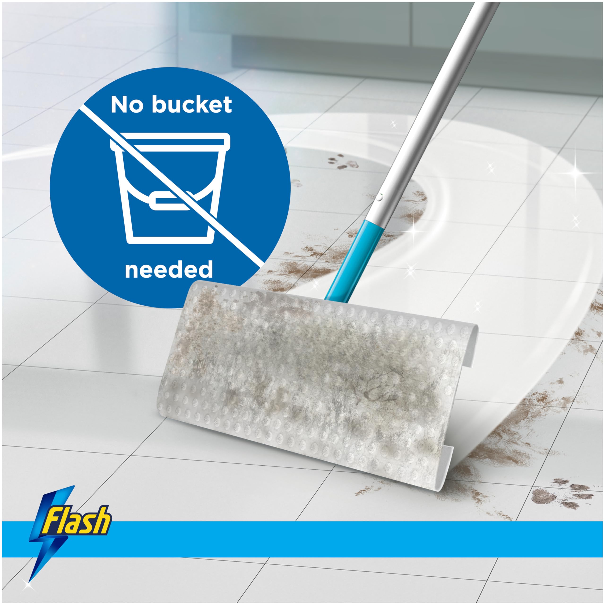 FLASH Speedmop Wet Mop Floor Cleaner Starter Kit | Easy Scrub & Fast Clean | Includes 6 Wet Refills 6