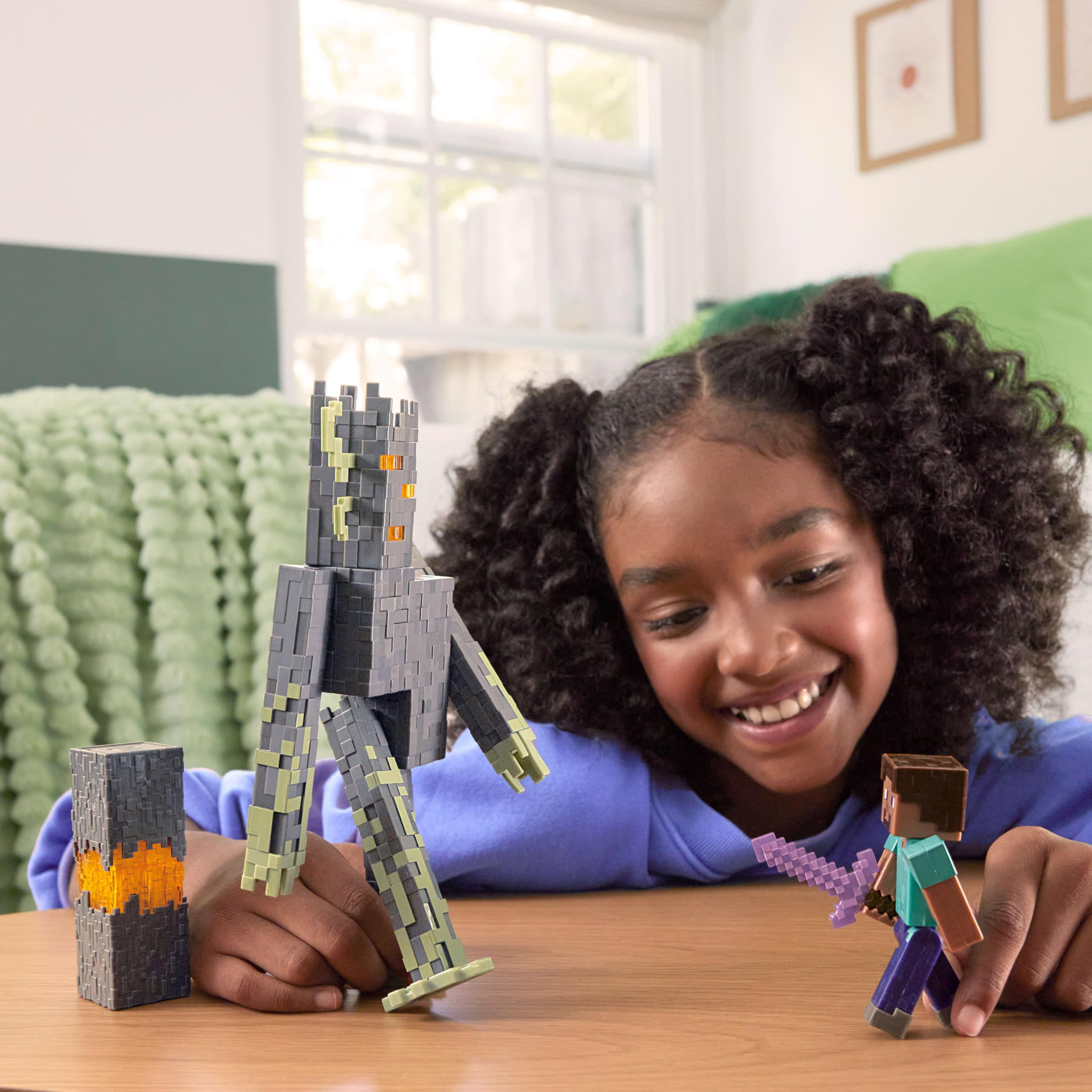 Mattel Minecraft Steve Action Figure with Accessory & Redstone Building Piece | 3.25-inch Scale 2