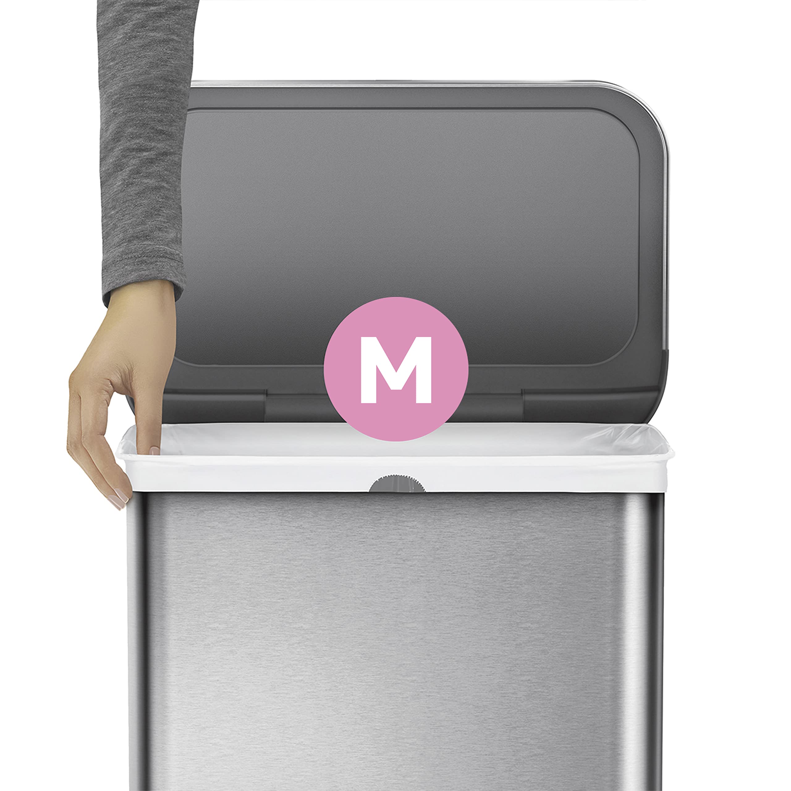 simplehuman CW0261 Code M Custom Fit Bin Liner Bulk Pack, White 5