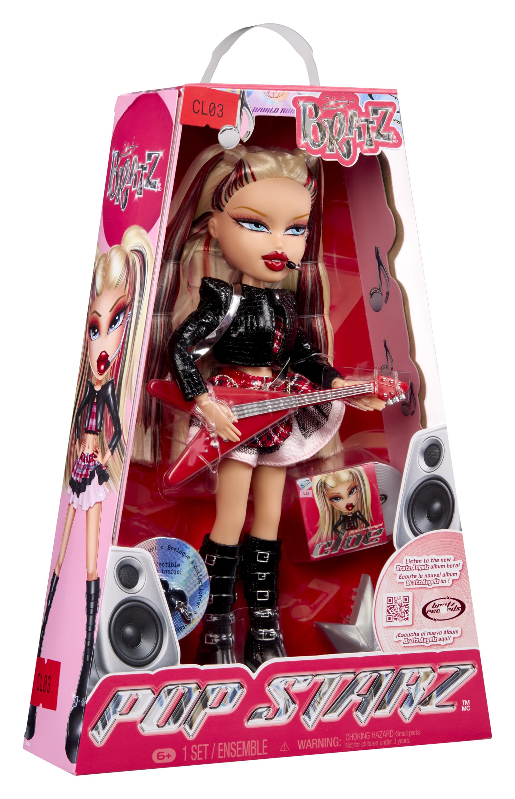 Bratz Pop Starz Cloe Fashion Doll - 11.5 inches | Collectable Charm | Electric Guitar 8