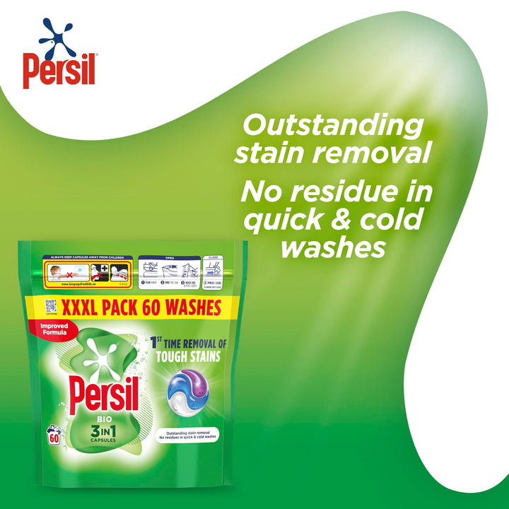 Persil - Bio 3 in 1 Washing Capsules, 60 Washes