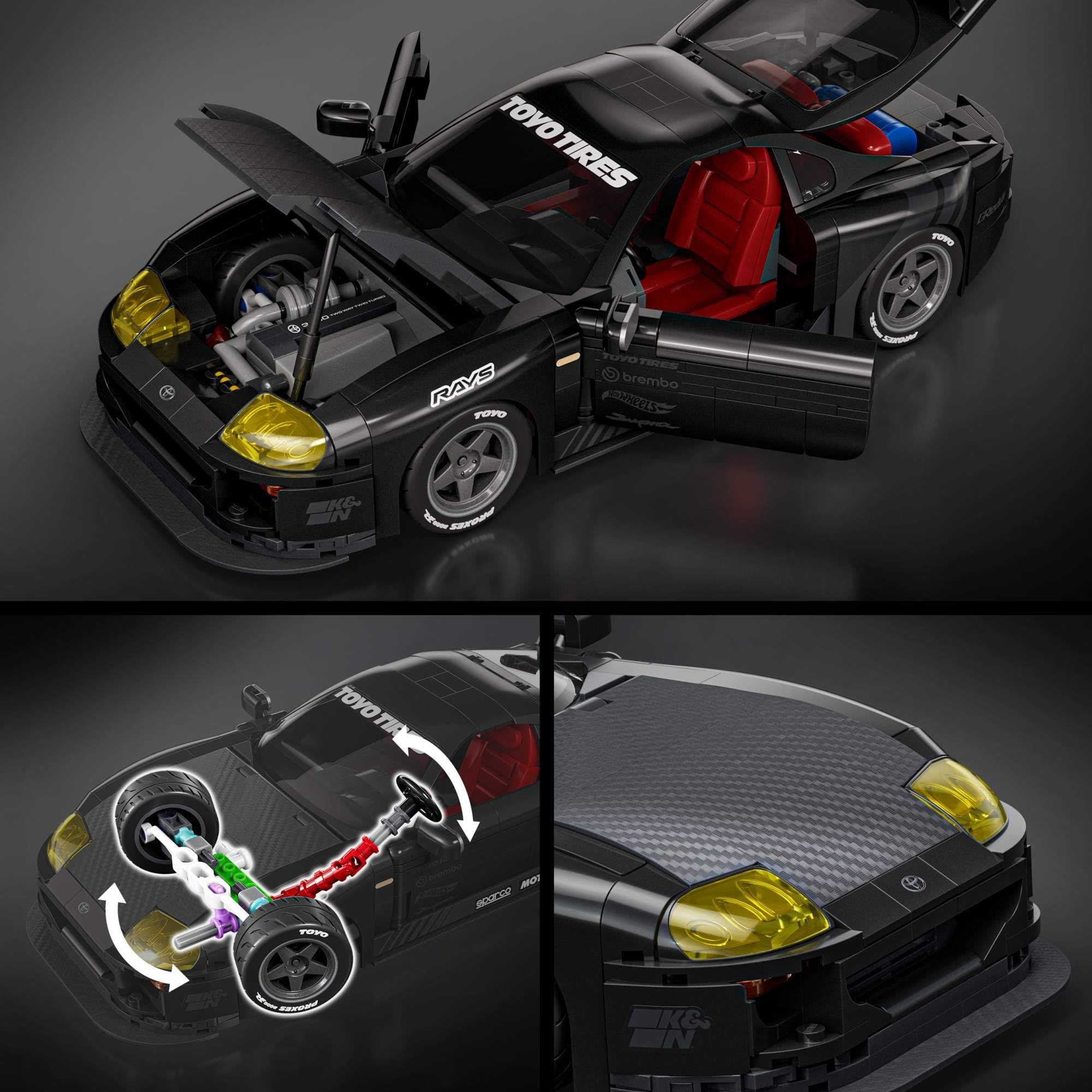 Mattel Hot Wheels '94 Toyota Supra MKIV Building Set - 1:16 Scale, 824 Pieces, Ages 10+ 6