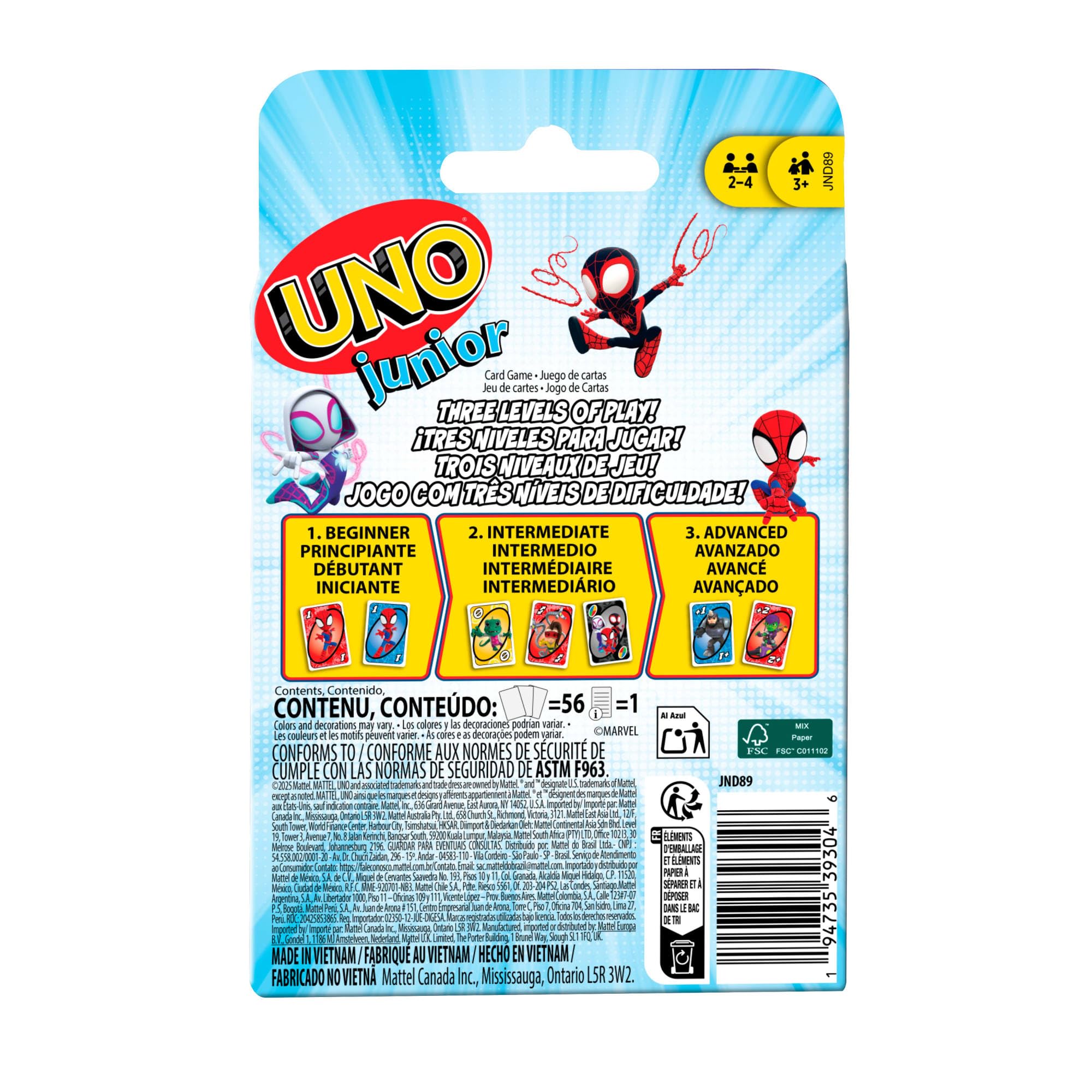 UNO Junior Marvel Spidey and His Amazing Friends Card Game - Ages 3+ | 2-4 Players | 56 Cards 6