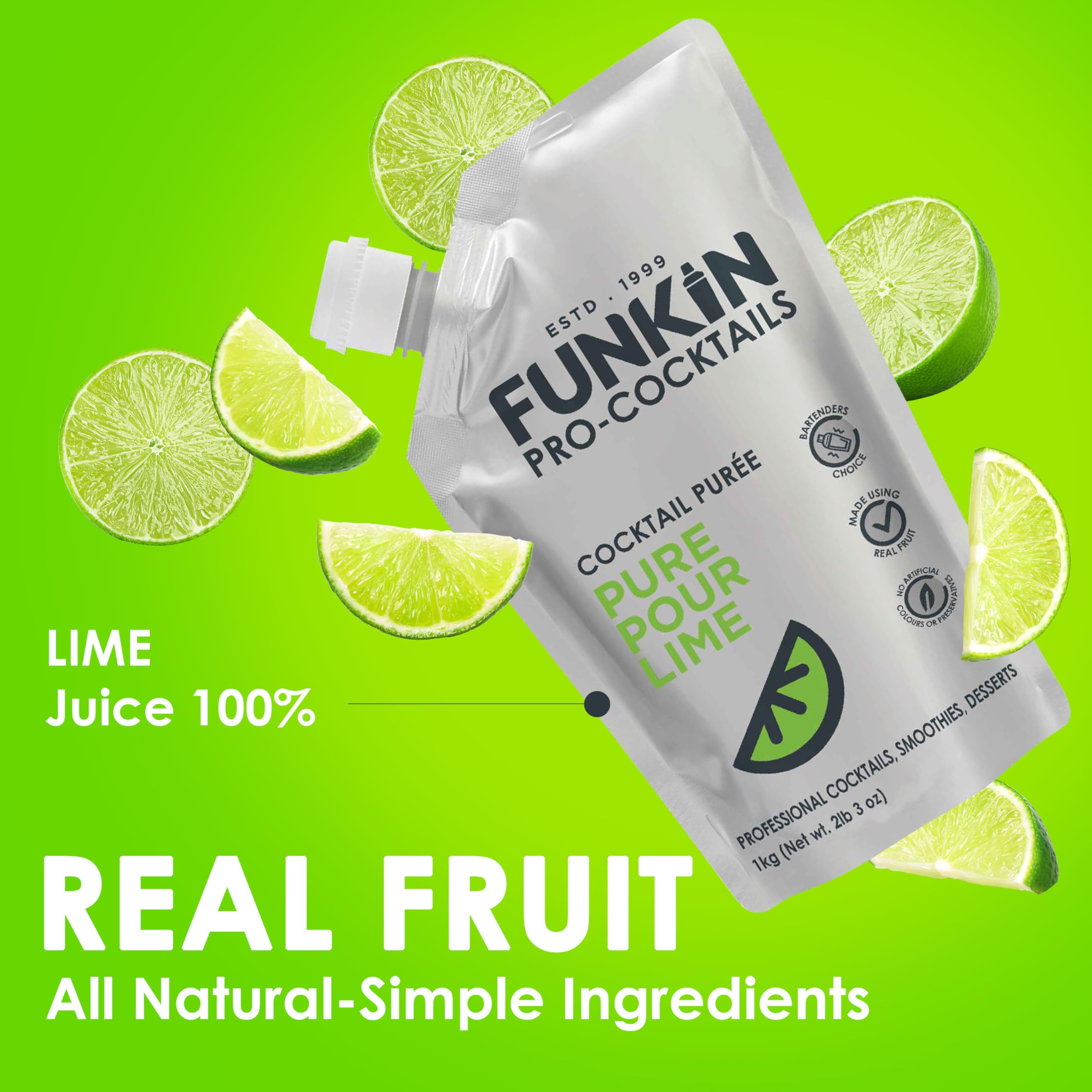 Funkin Pro Pure Lime Juice für Cocktails, Kochen &amp; Backen, echter Fruchtsaft 5