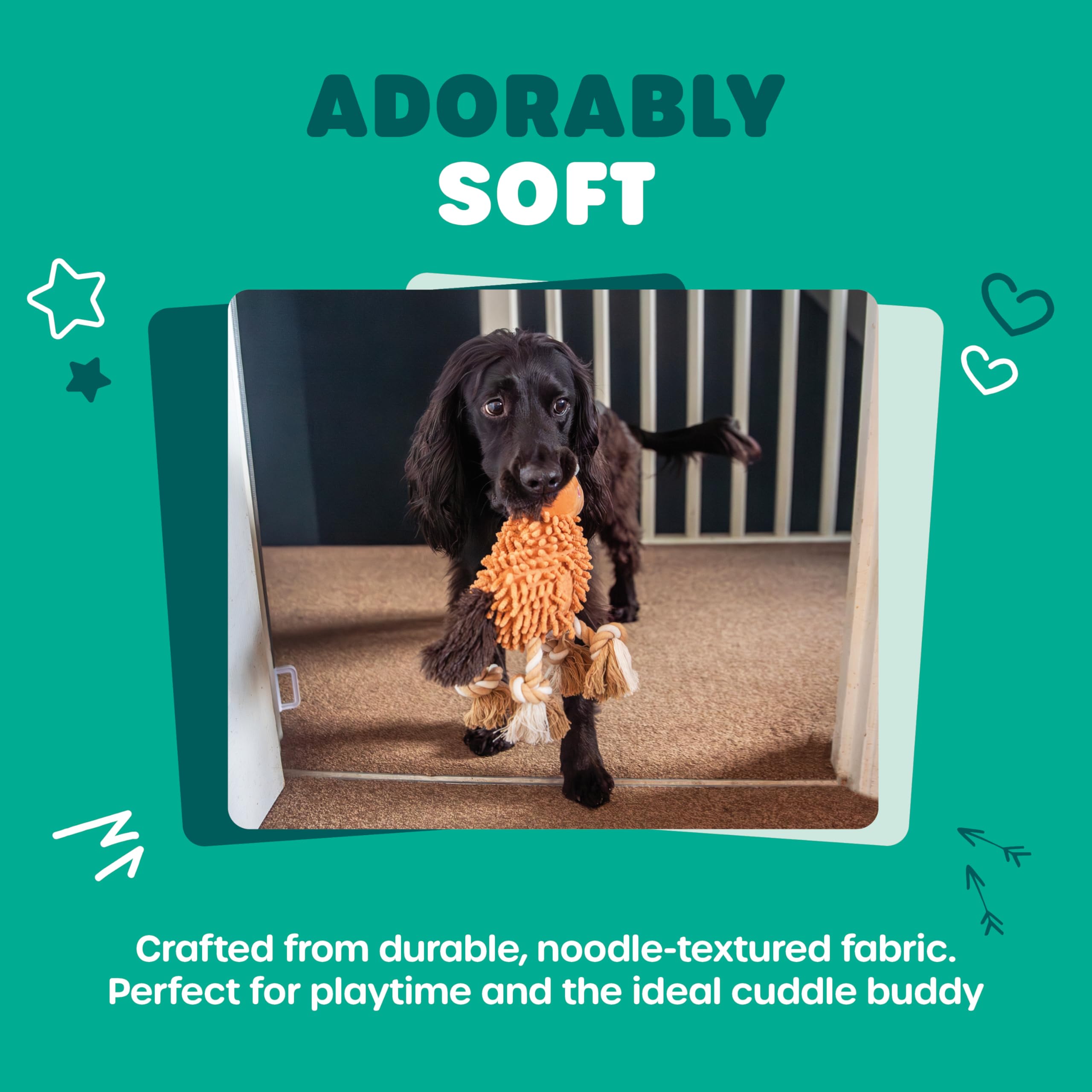 Webbox Peanut the Pony Cuddle Noodle Dog Toy - Squeaky & Soft | All Breed Sizes | 180g 2