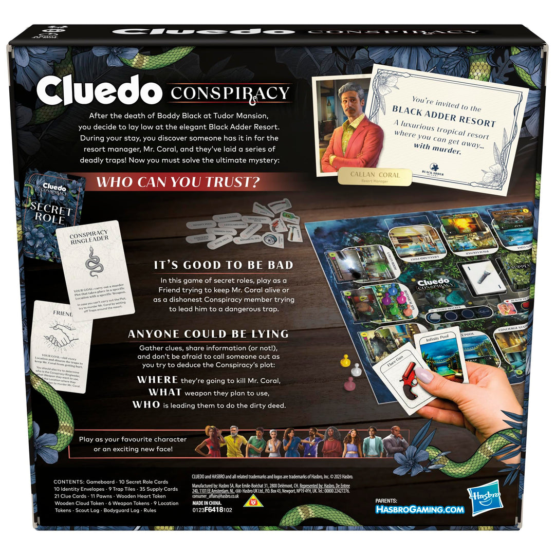 Hasbro Gaming Cluedo Conspiracy Detective Board Game for 4-10 Players
