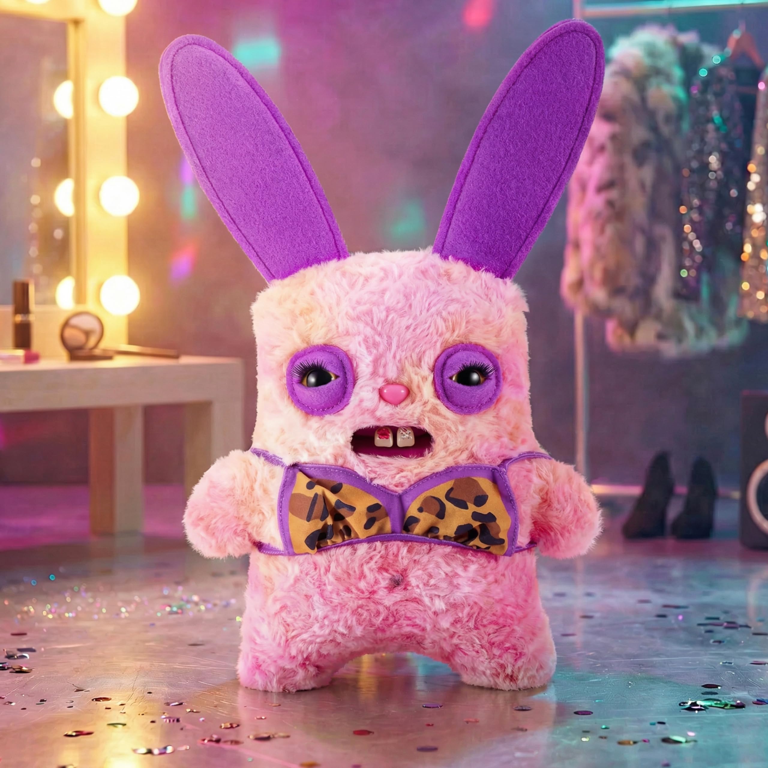 Fuggler Rabid Rabbit Soft Doll - 9 Inch, Neon Pink | Collectible Plush Toy 2