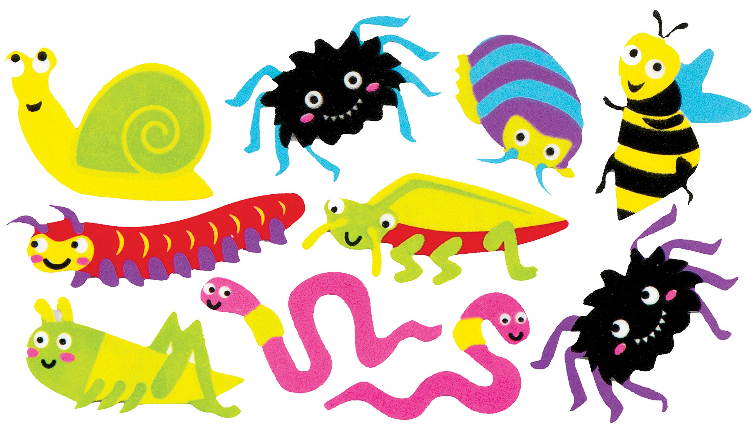 Baker Ross AR228 Insect Foam Stickers - Pack of 120 | Self-Adhesive Vinyl | 2.5-5 cm 4