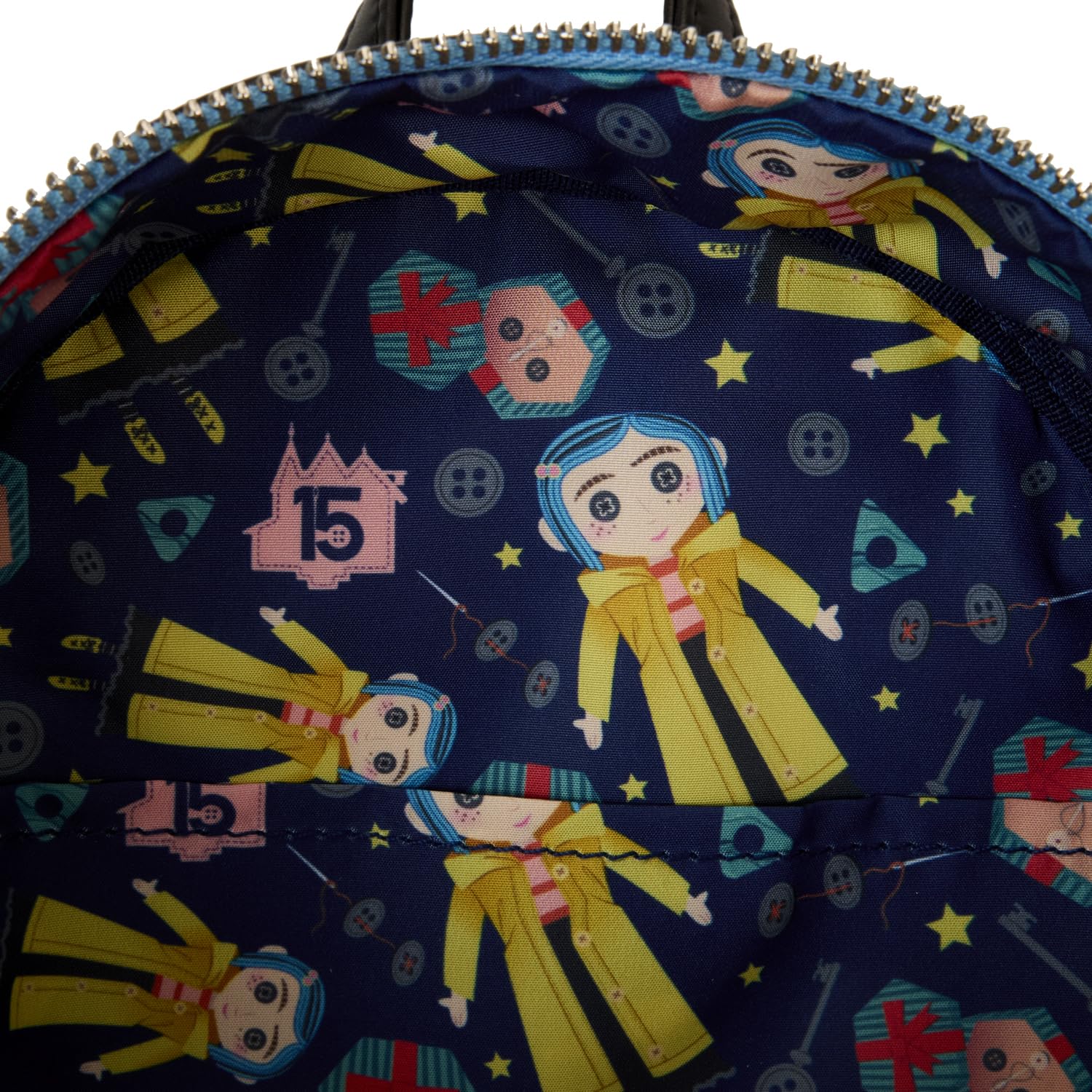 Loungefly Backpack - Coraline 15th Anniversary Laika Doll Mini | Faux Leather | Black 6