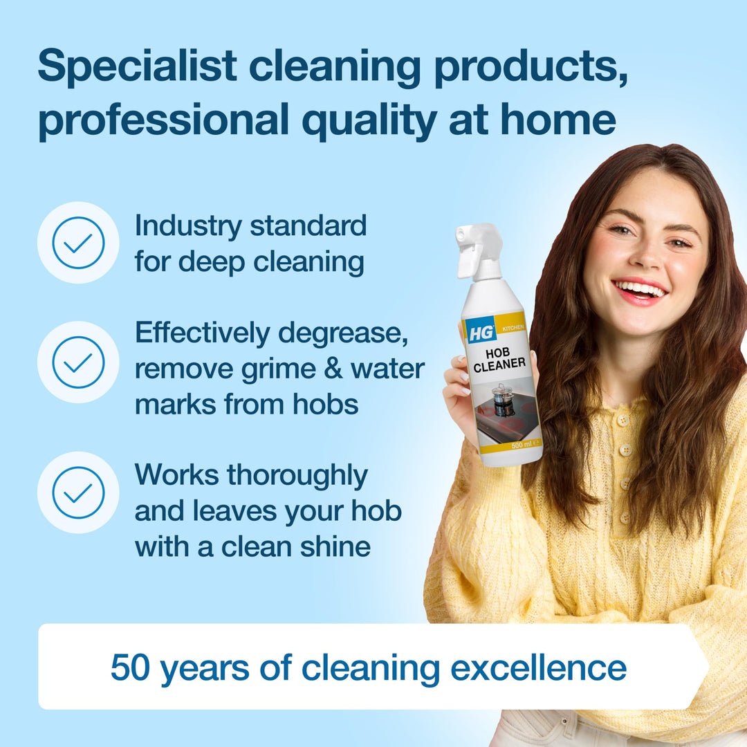 HG - Hob Cleaner for Everyday Use, Induction & Glass Ceramic Cooktop Spray, 500ml