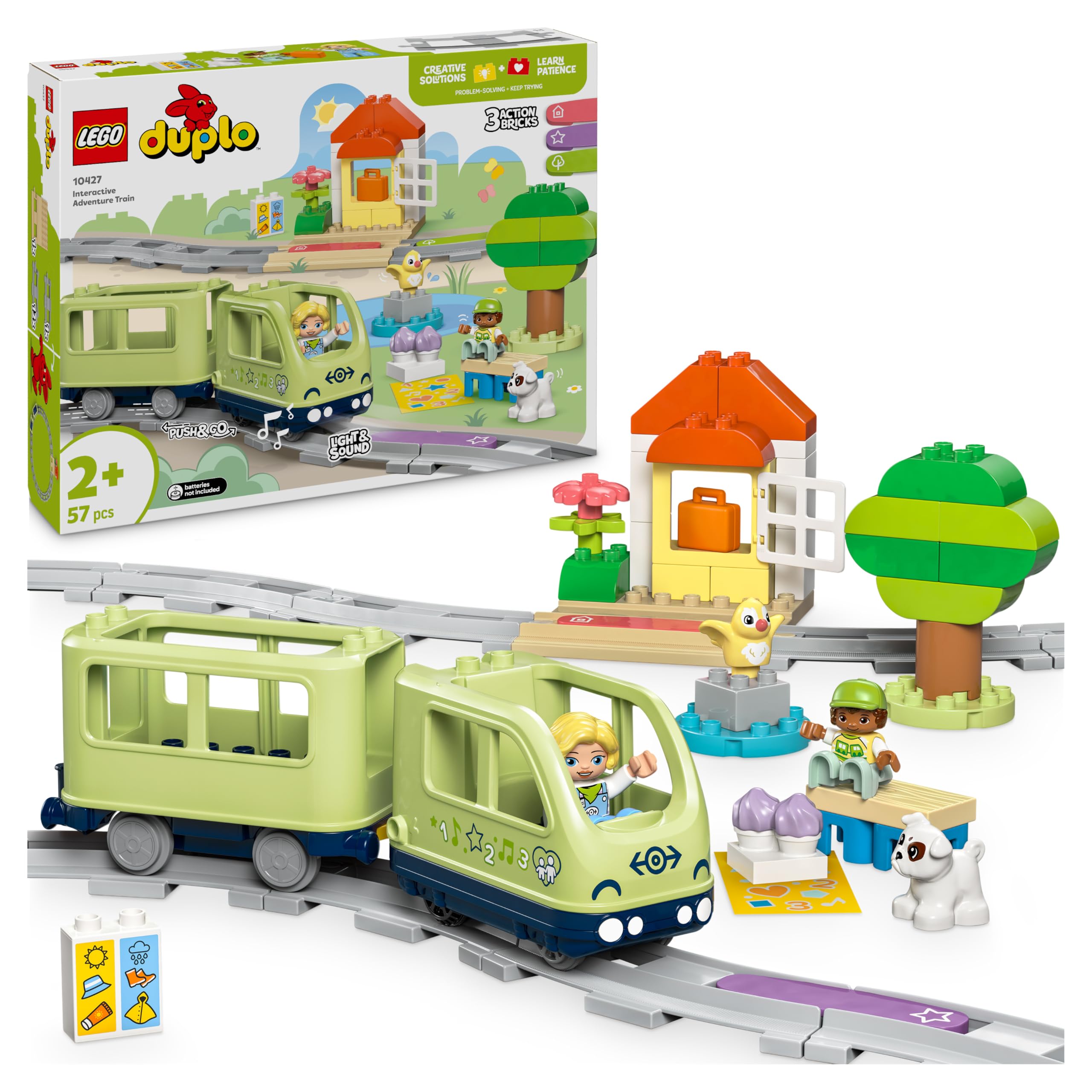LEGO DUPLO Interactive Adventure Train Set - 14 Track Pieces | Lights & Sounds | Ages 2+