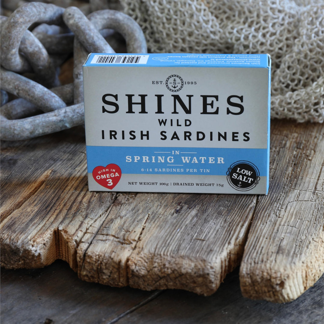 Shines Tinned Irish Sardines in Water - 12 x 106g Cans