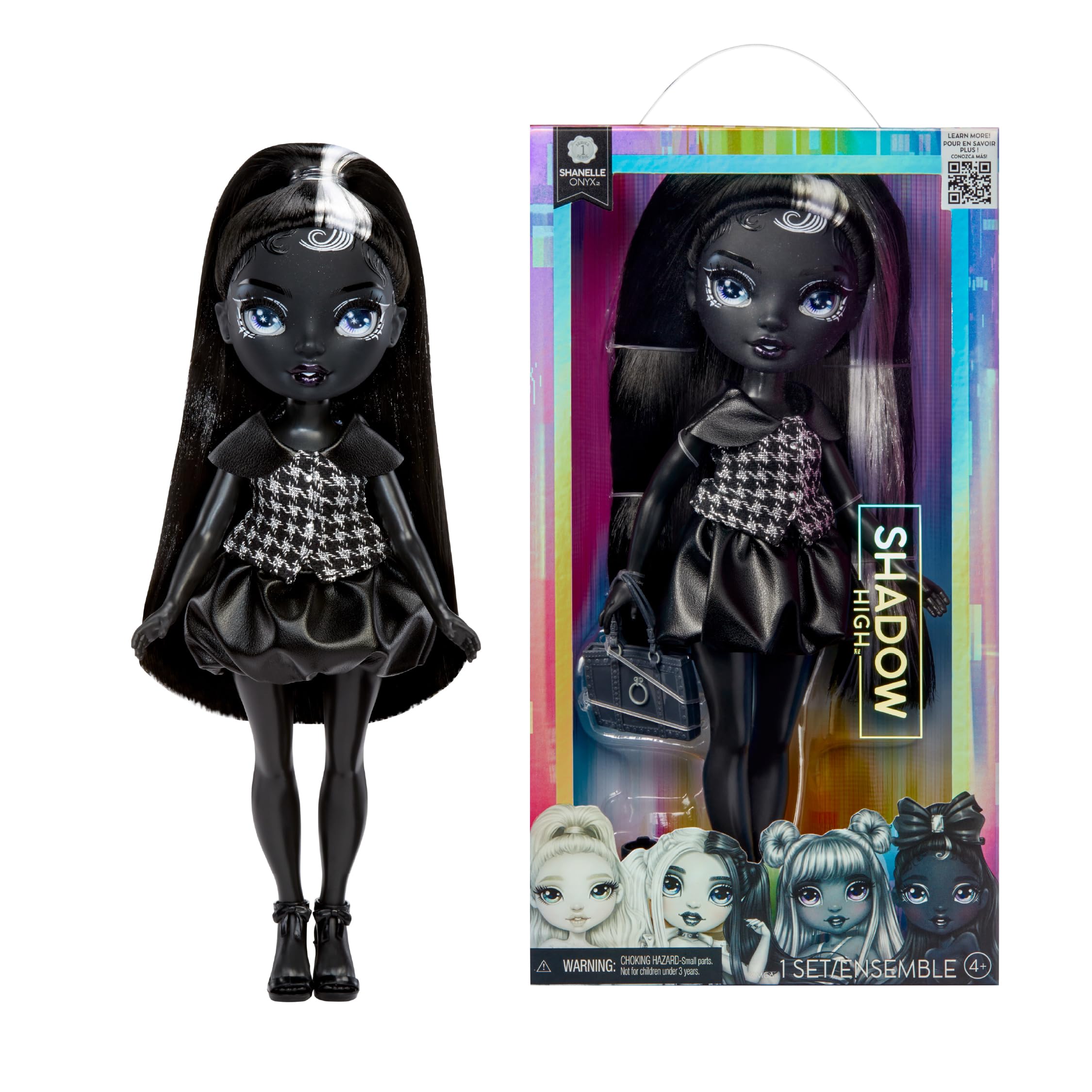 Rainbow High Heather Grayson Shadow High 28cm Fashion Doll with Handbag, Black and White Ponytail, Posable Figure 1