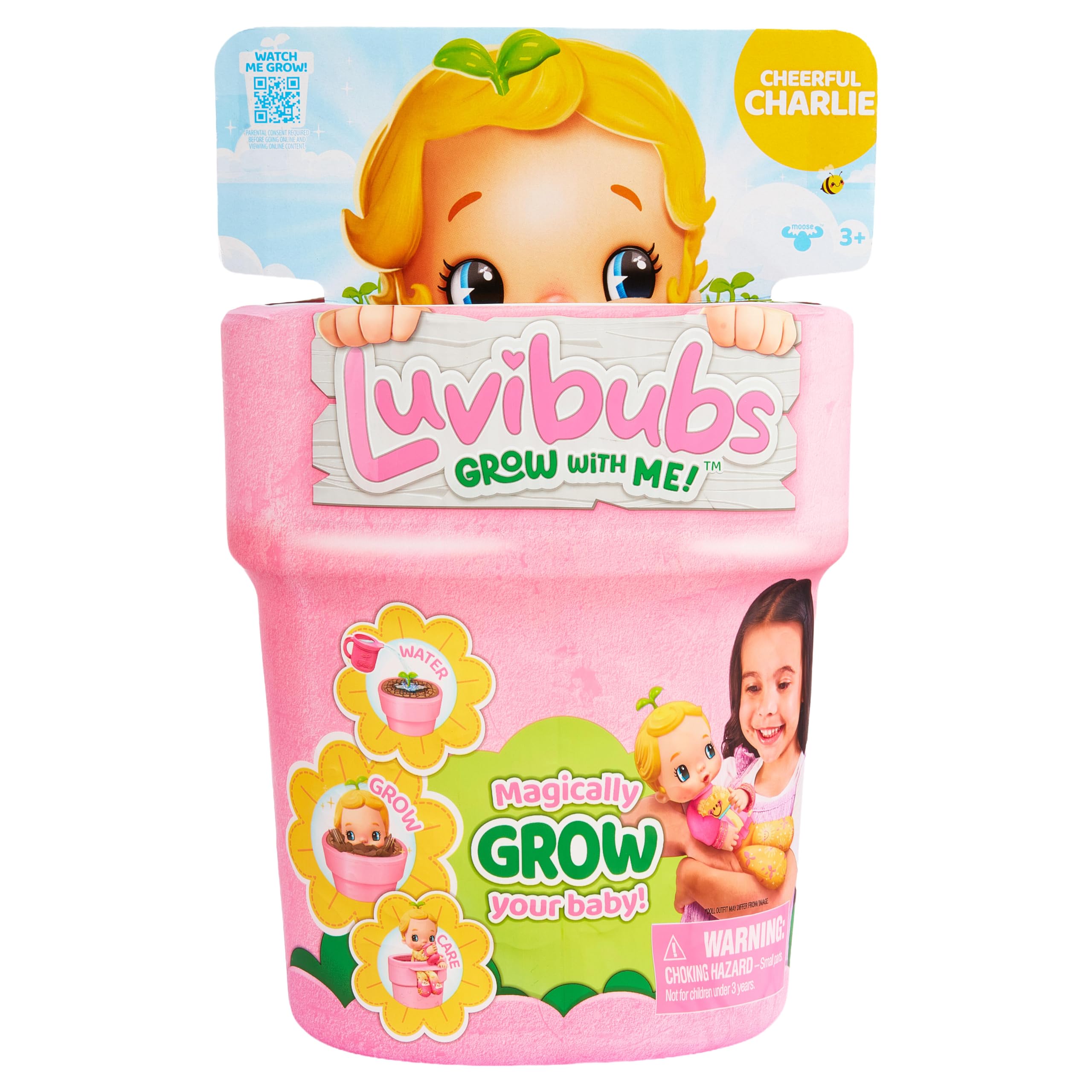 LUVIBUBS Cheerful Charlie Baby Doll Playset - Grows from Pot, Transforms to Highchair, Includes Digital Storybook 6