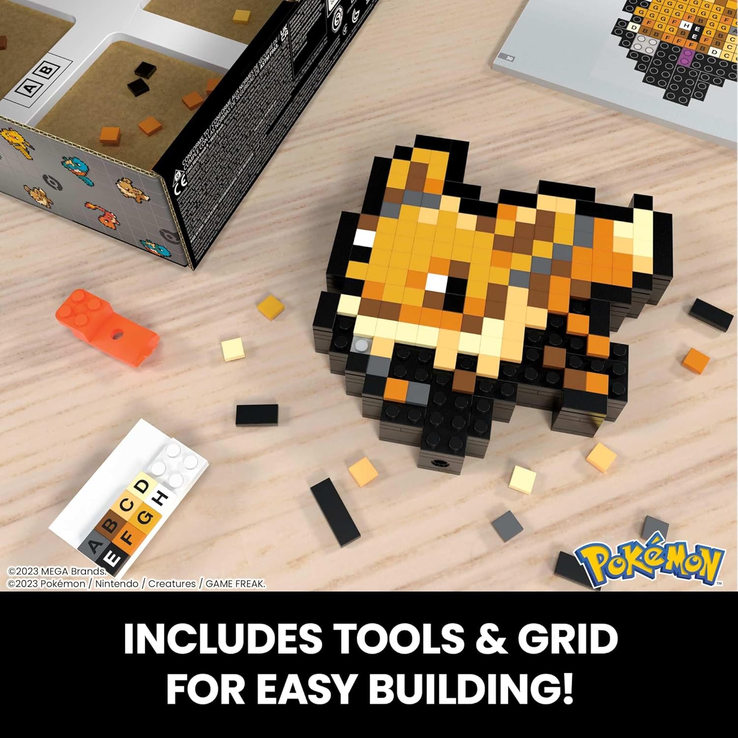 MEGA Pokémon Eevee Building Set - 323-Piece Pixel Art Action Figure for Adult Collectors 7