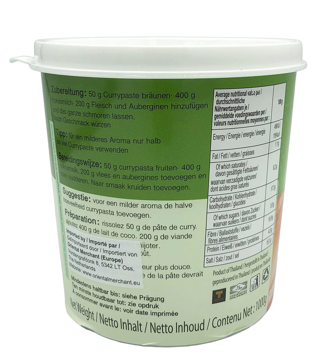Mae Ploy Green Curry Paste - 1kg - Authentic Thai Cooking Paste